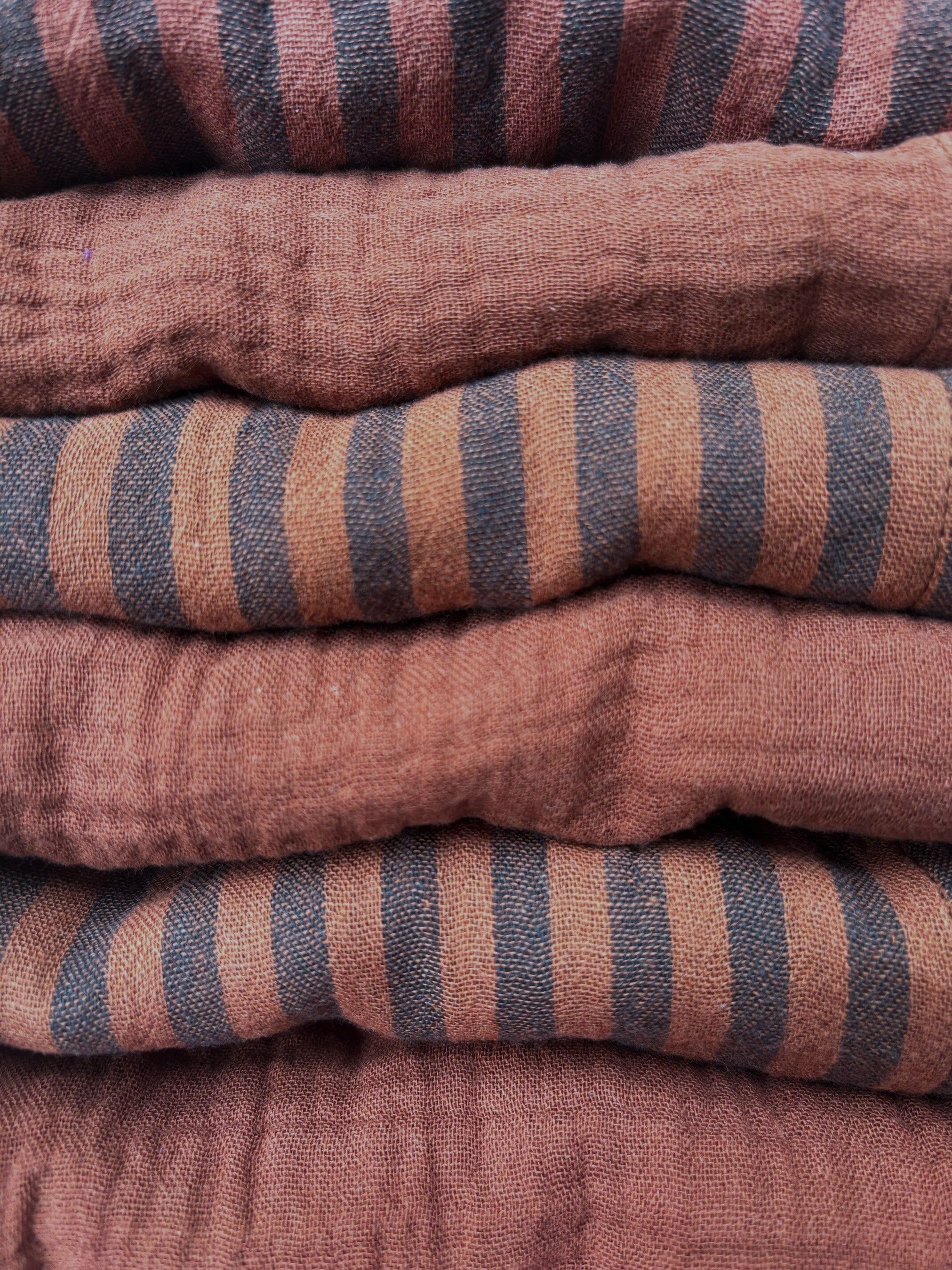 Set of 6 Cocktail Napkins - Toffee Chocolate - Cotton Gauze - 23x23cm