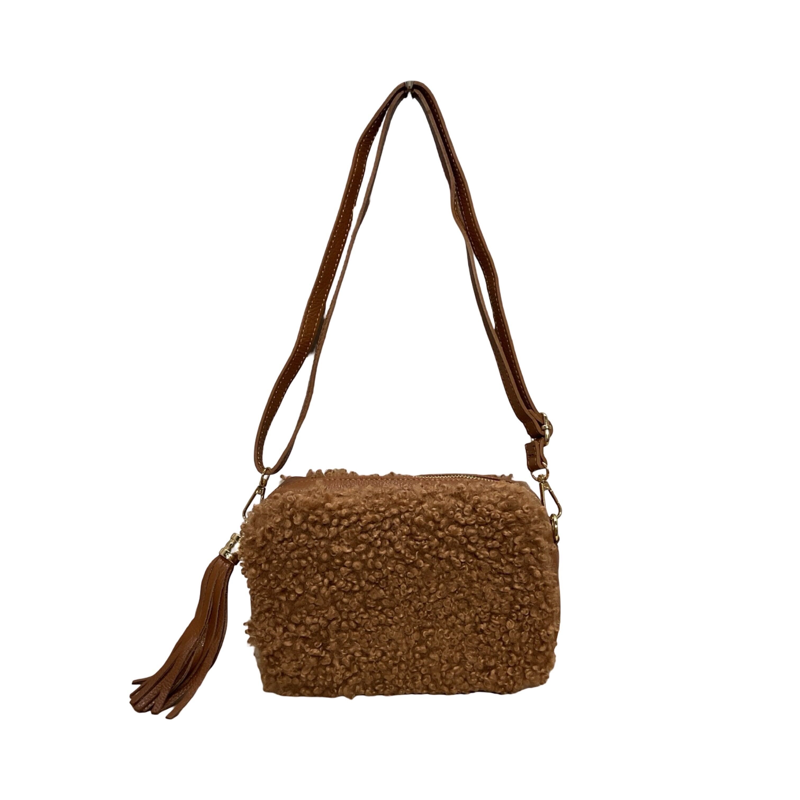 BORSA A TRACOLLA TEDDY CON RIVESTIMENTO IN PELLE PELLICCIA