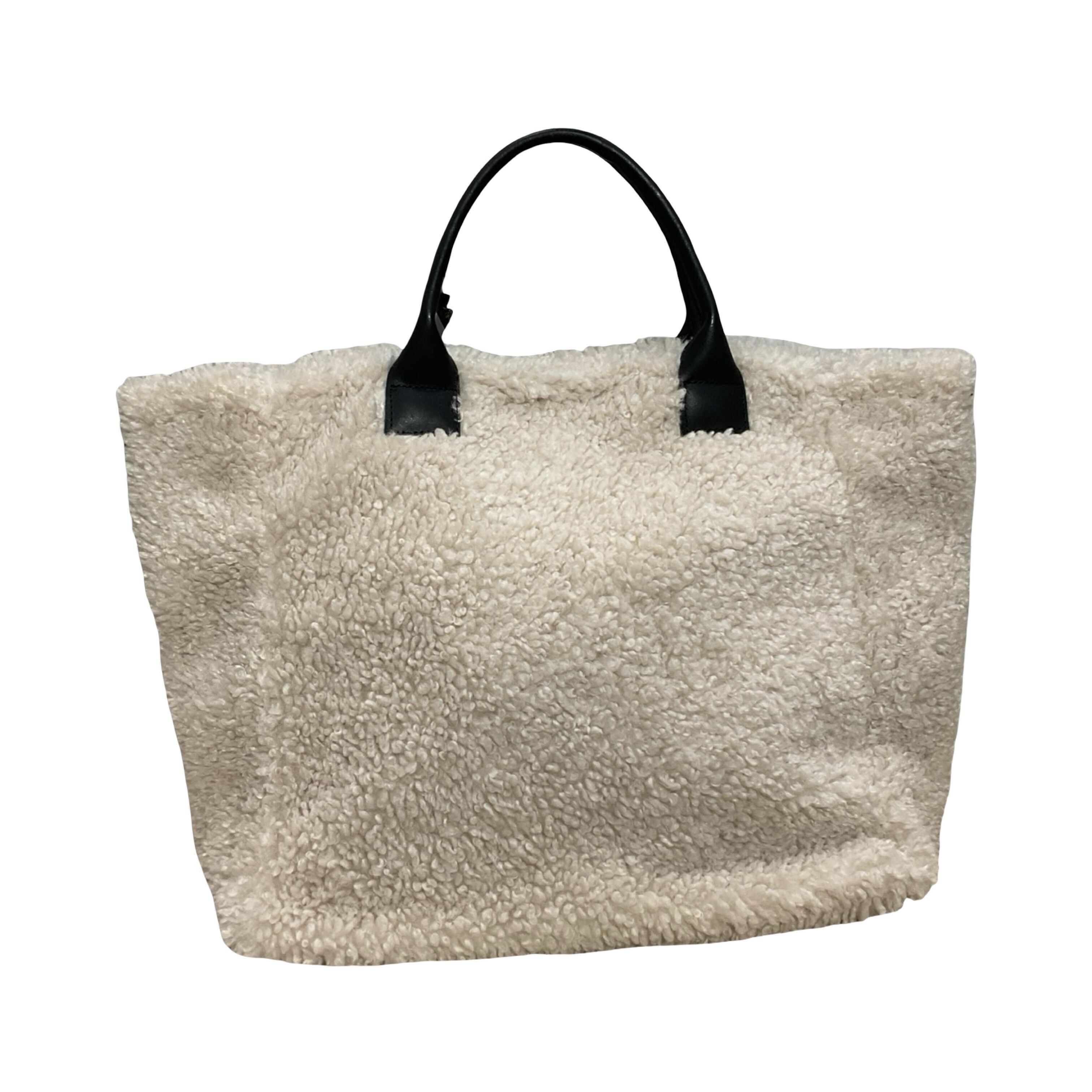 BORSA TOTE GRANDE IN PELLE E PELLICCIA