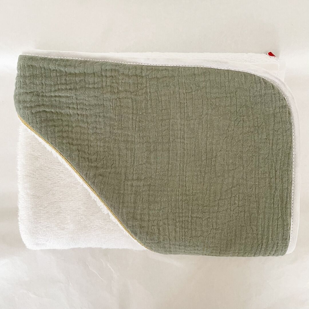 Mantella da bagno in cotone color cachi