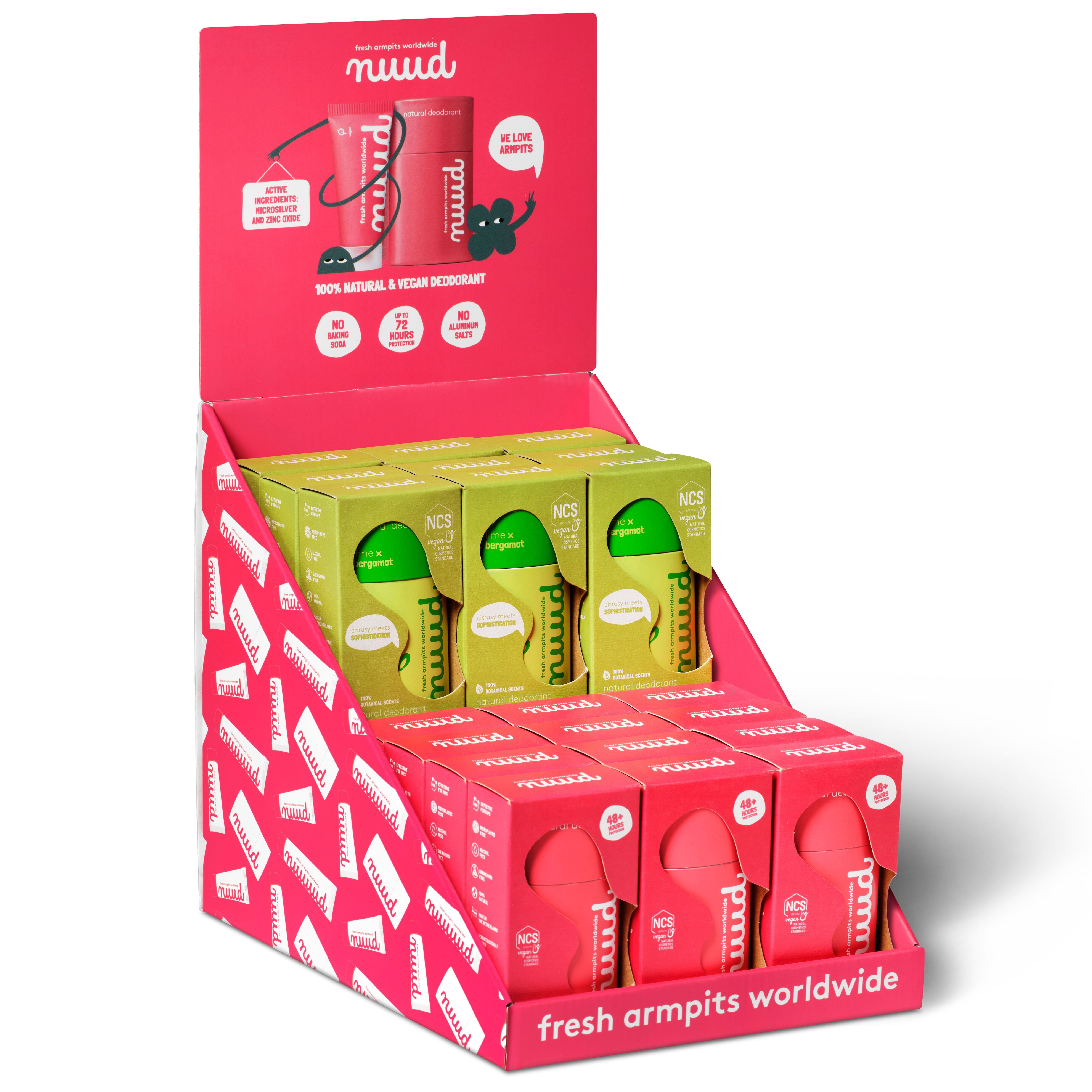 nuud - Display with Sticks Duo - natural, vegan deodorant