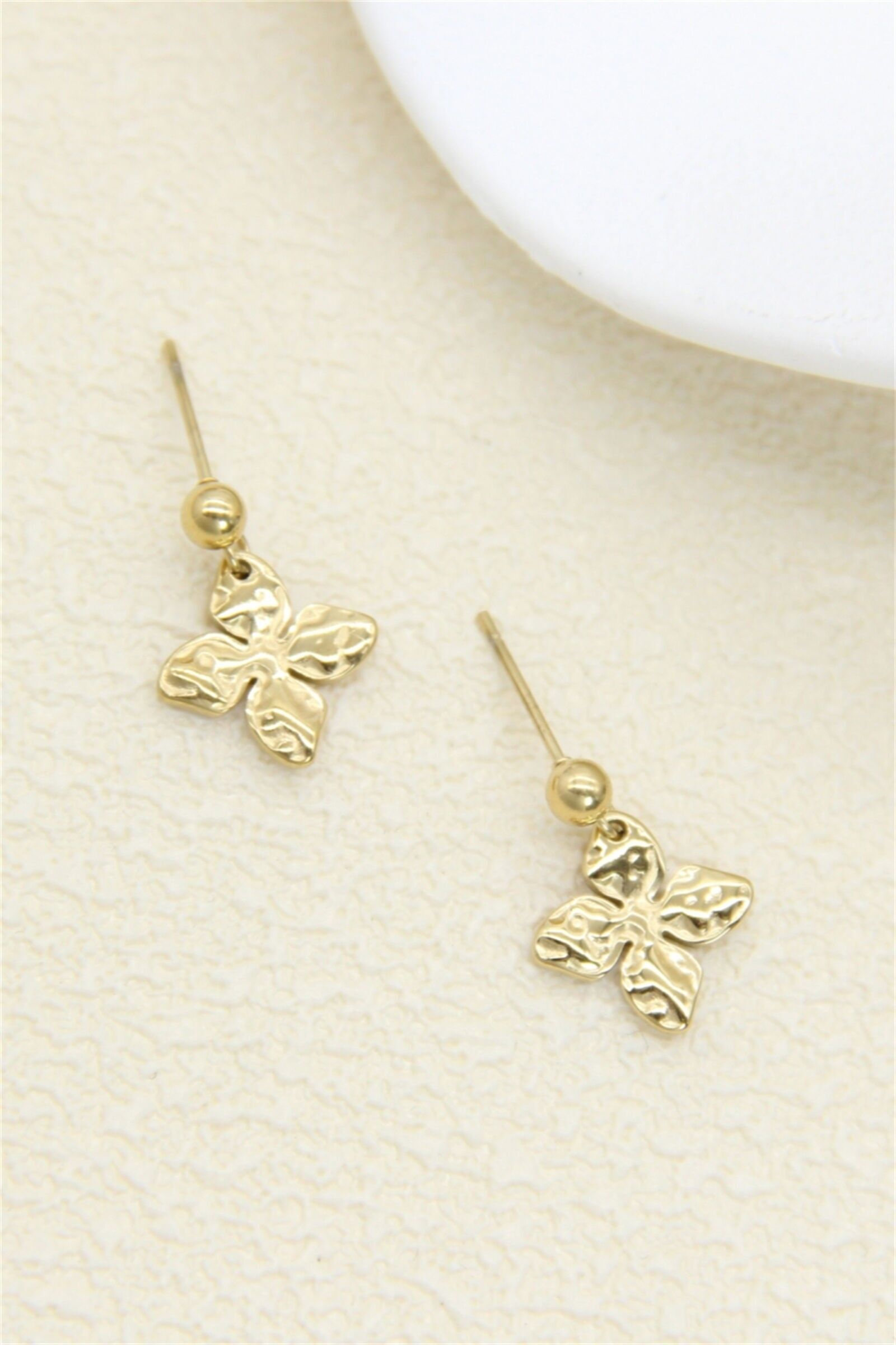 Gold leaf earrings – stainless steel