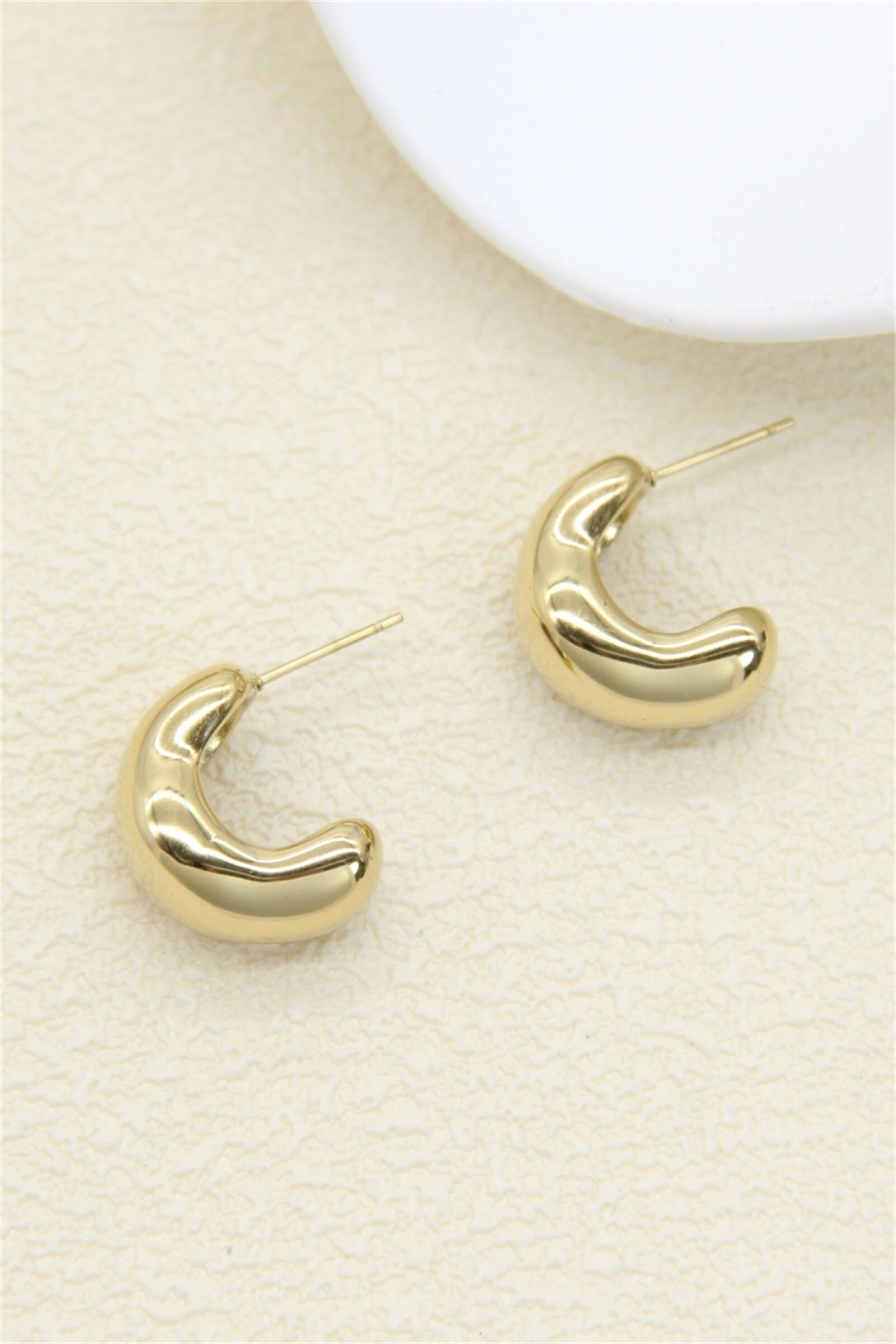 Vergoldete, gewölbte Creolen – Edelstahl