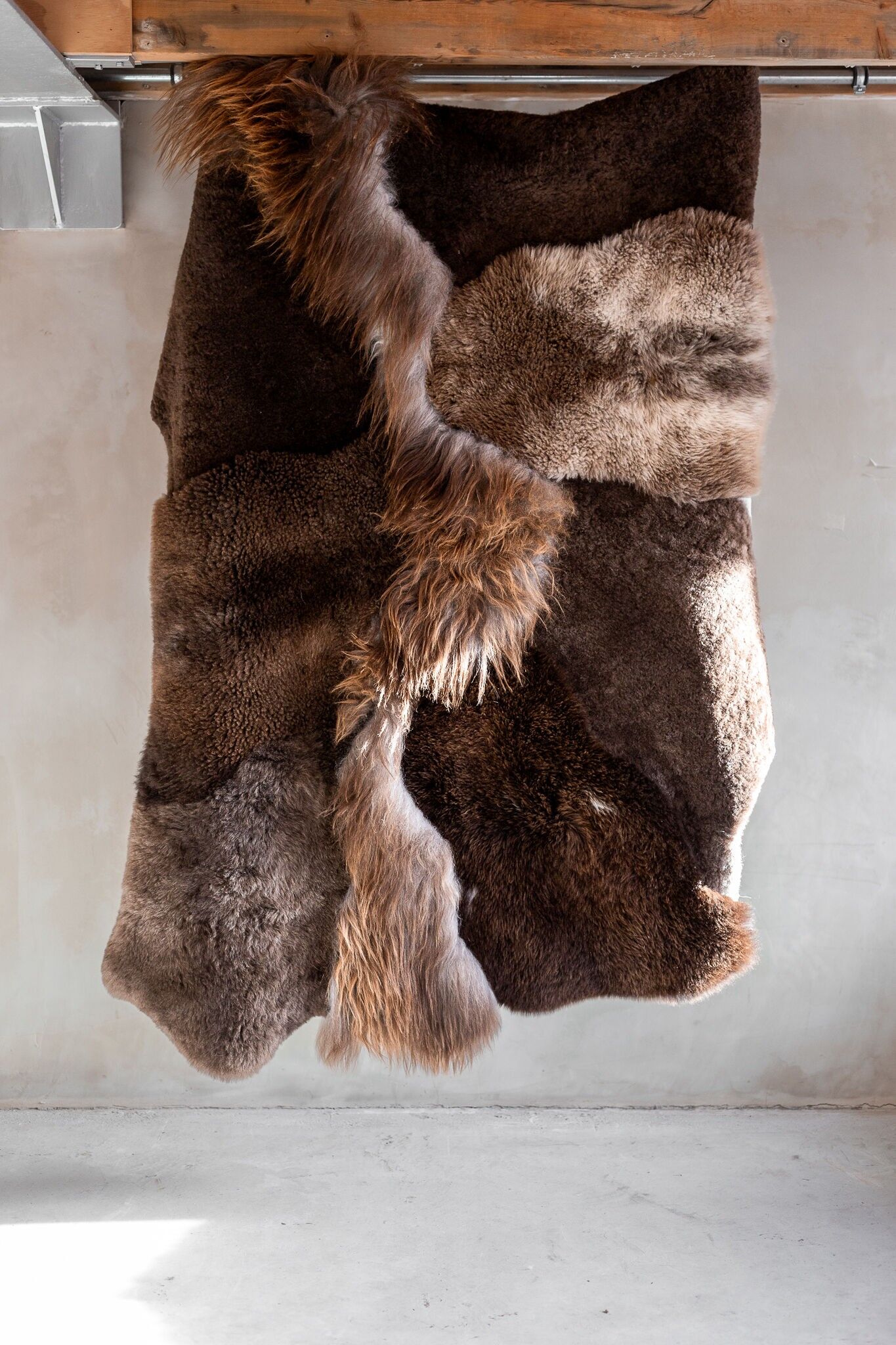 Melange sheepskin rug | Brown | 180x120cm
