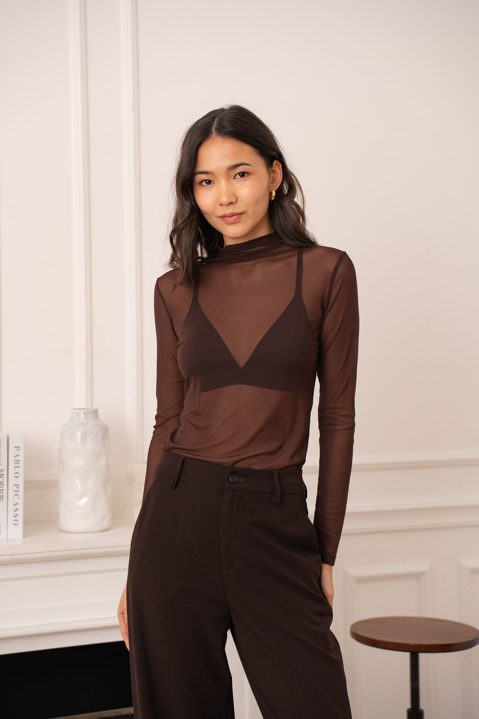 Mesh top with funnel neck - CK08527