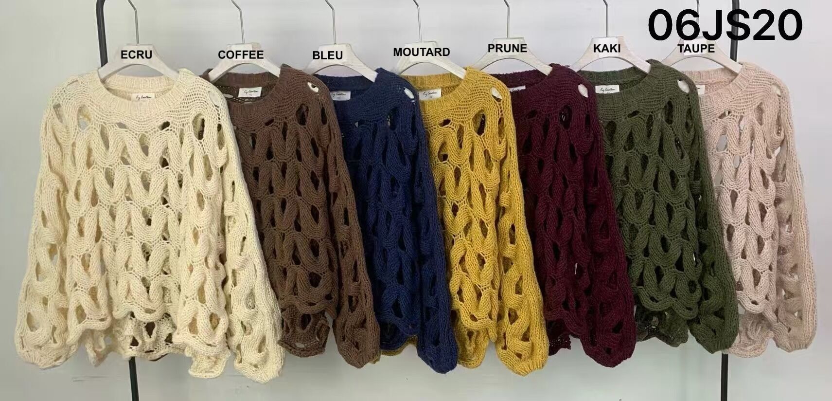 Pull ajouré à manches longues