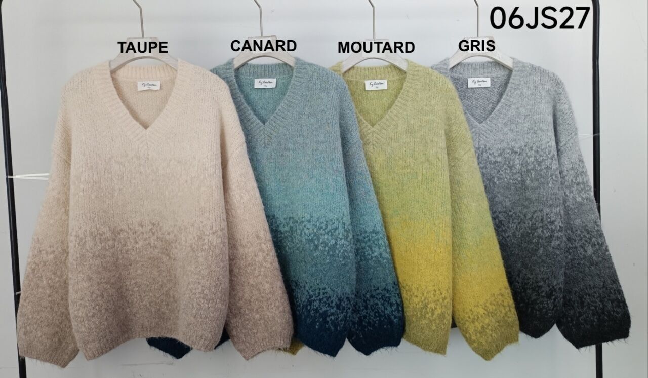 Maglione con scollo a V e motivo sfumato