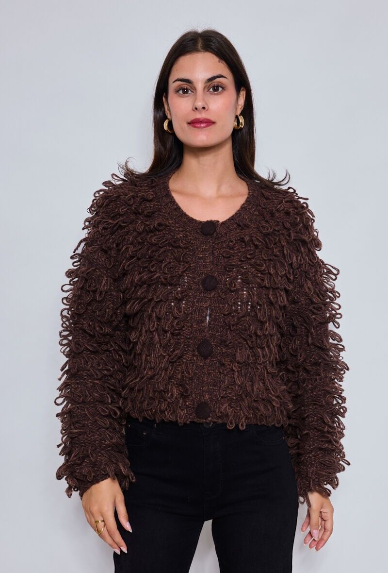Gilet bouclé bicolore