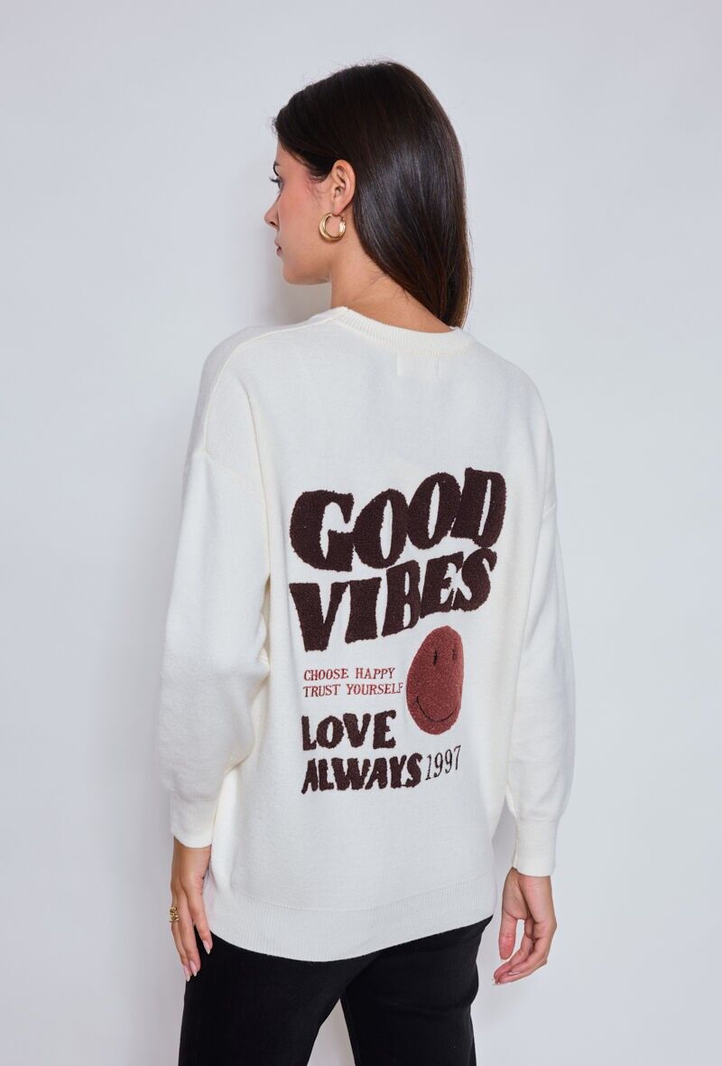 Felpa con toppa SMILEY GOOD VIBES