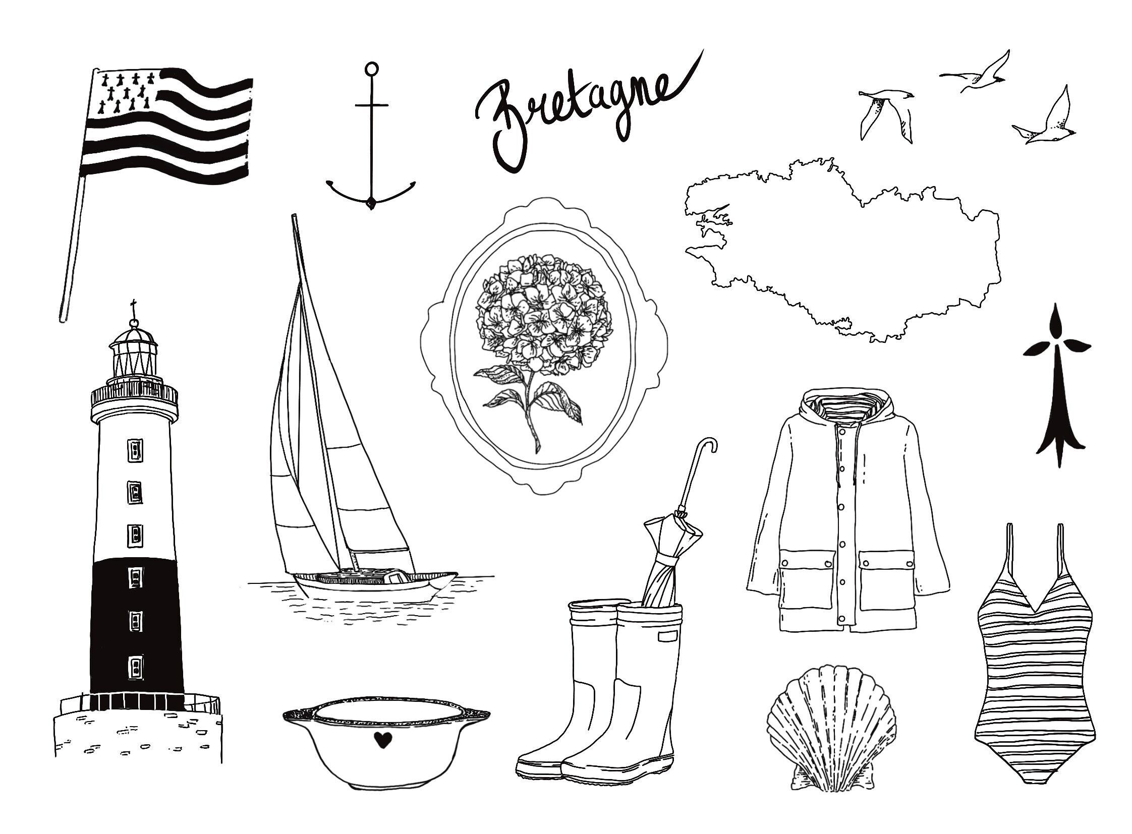 Planche de tatouages éphémères Sioou : Mini Bretagne