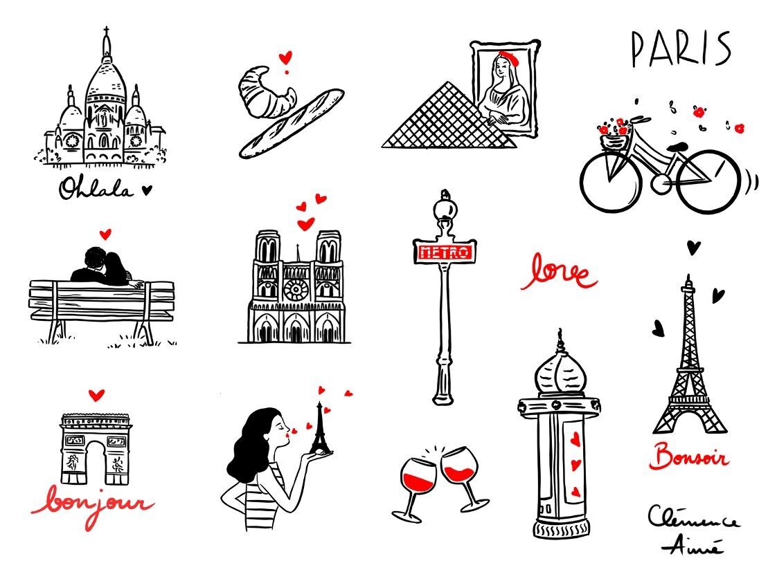 Sioou Temporary Tattoo Sheet: Mini Paris