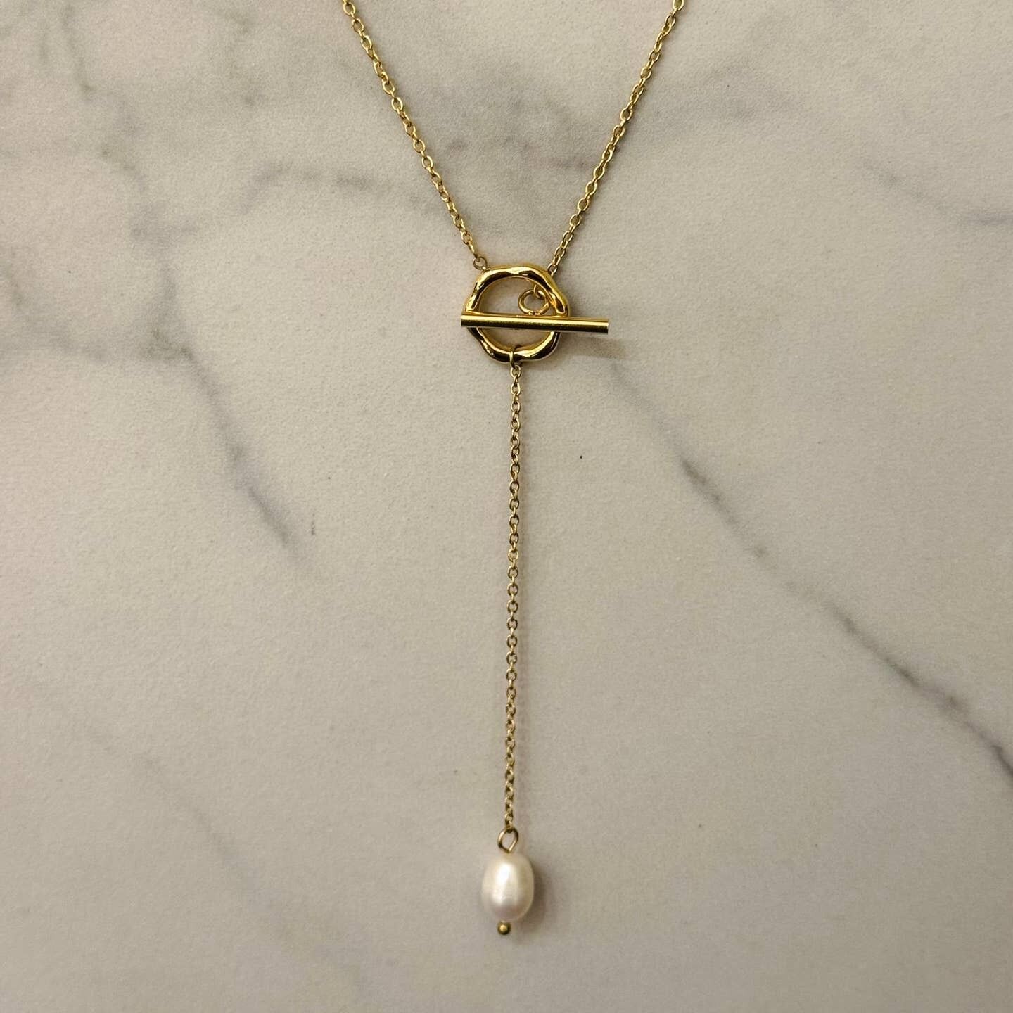 Collana Hiza in acciaio inossidabile con perla