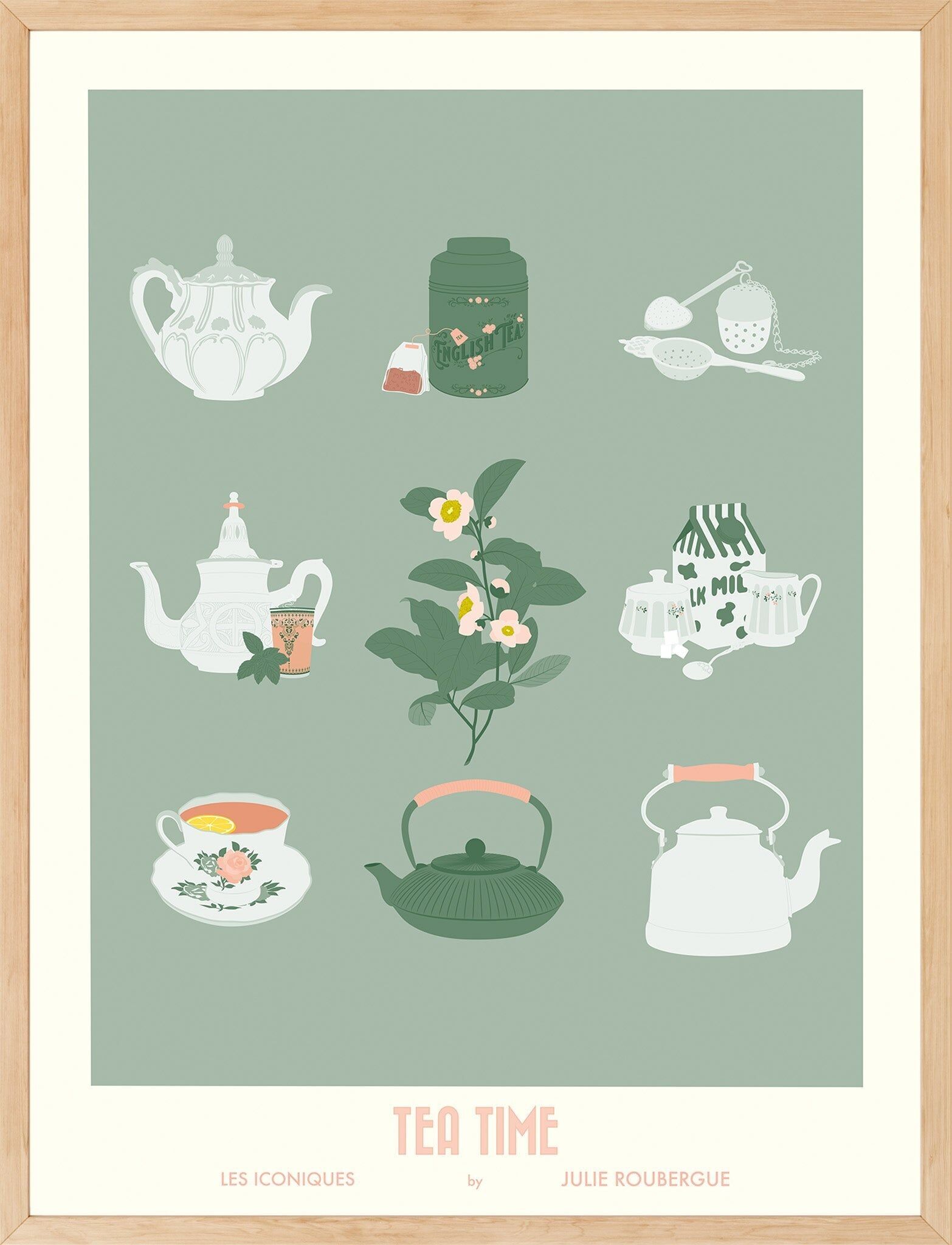 TEA TIME Poster - The Icons, Art Illustration 30x40cm