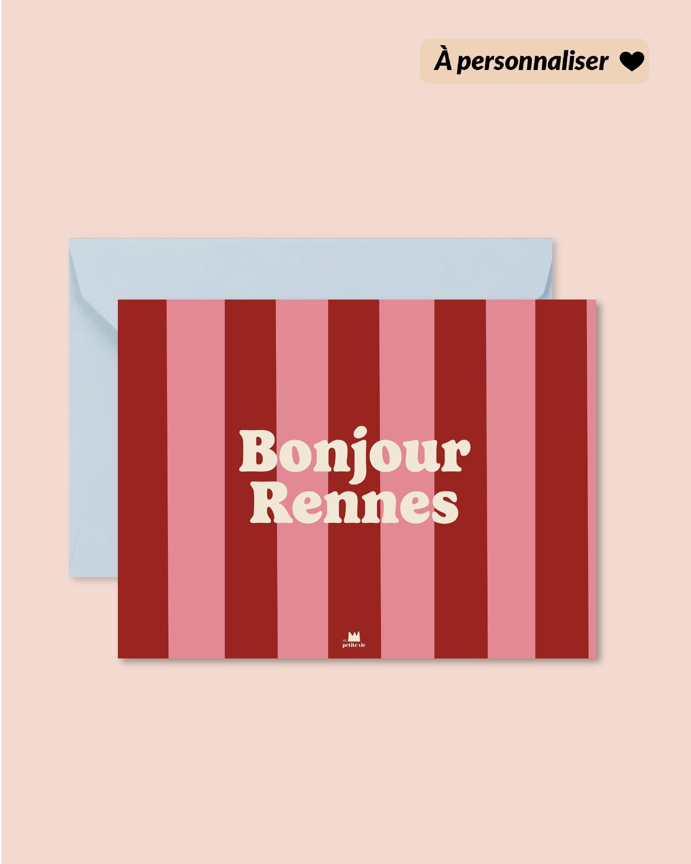 „Personalisierte“ Karte: Hello „City“-Streifen (mit Umschlag)