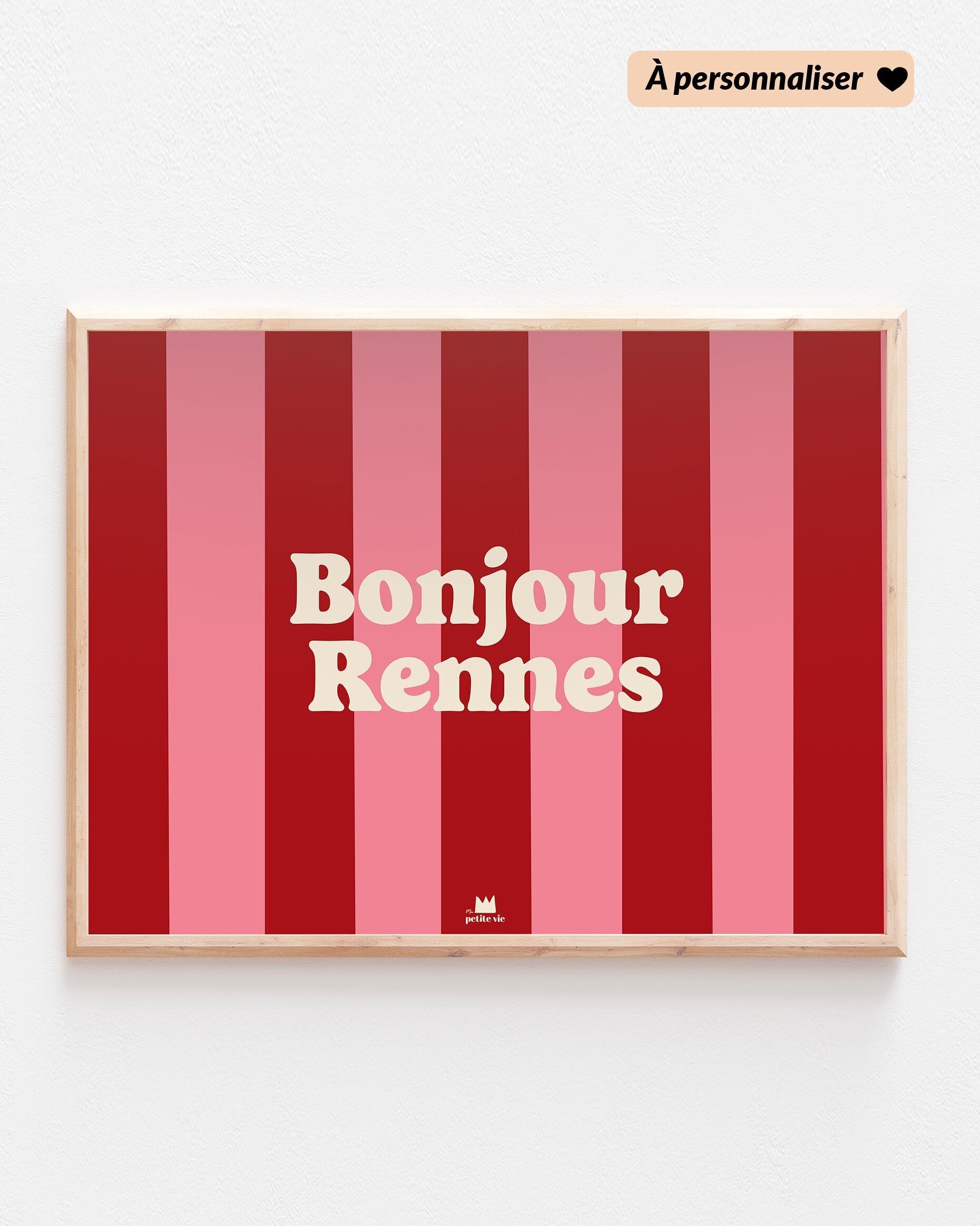 Personalized poster: "Hello City" Stripes (30 x 40 cm)