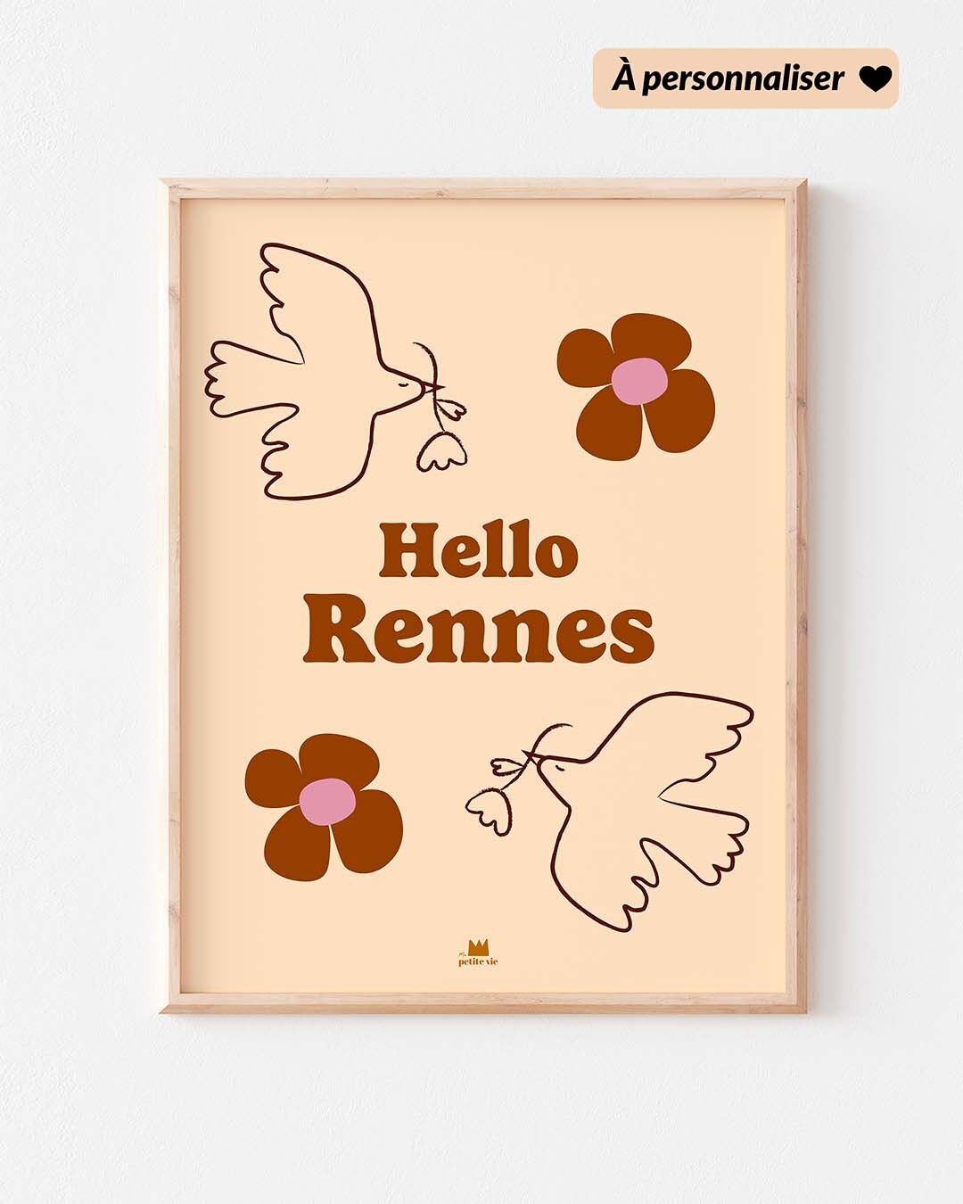 Personalized poster: "Hello City" Bird (30 x 40 cm)