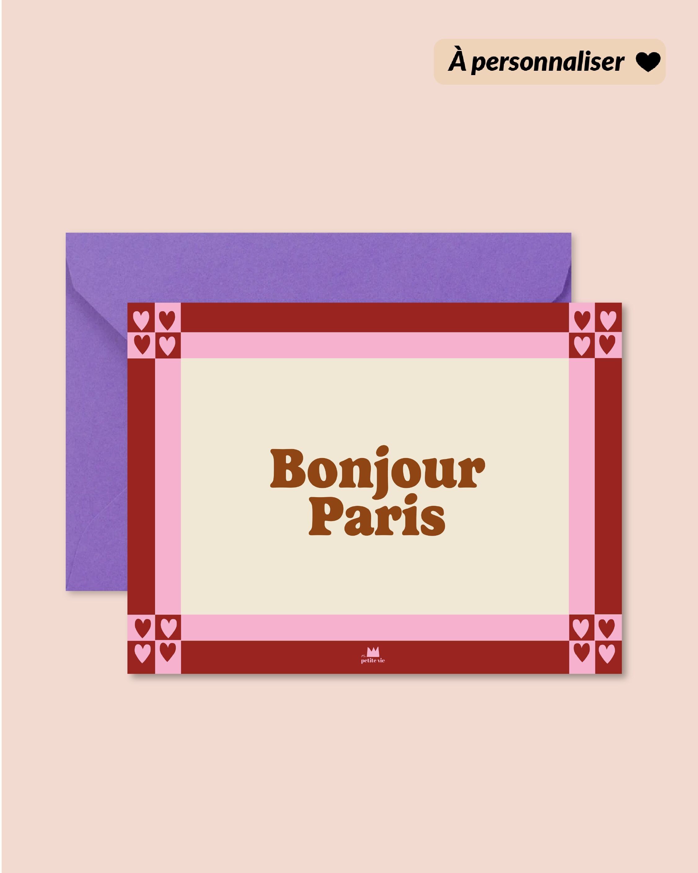 Personalisierte Karte: Hallo „Stadt“, liebe Grüße (mit Umschlag)