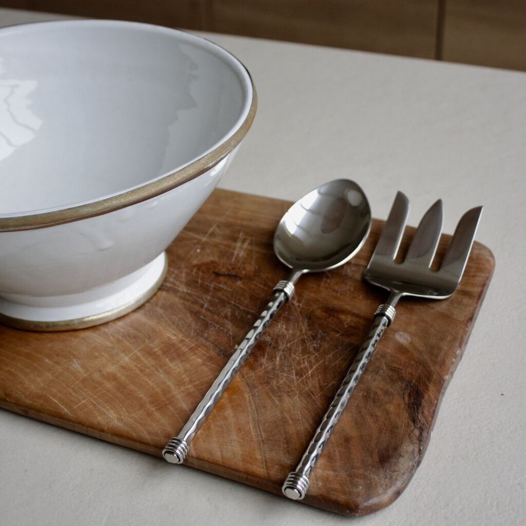 Cucharas para ensalada - Acero inoxidable - Martilladas