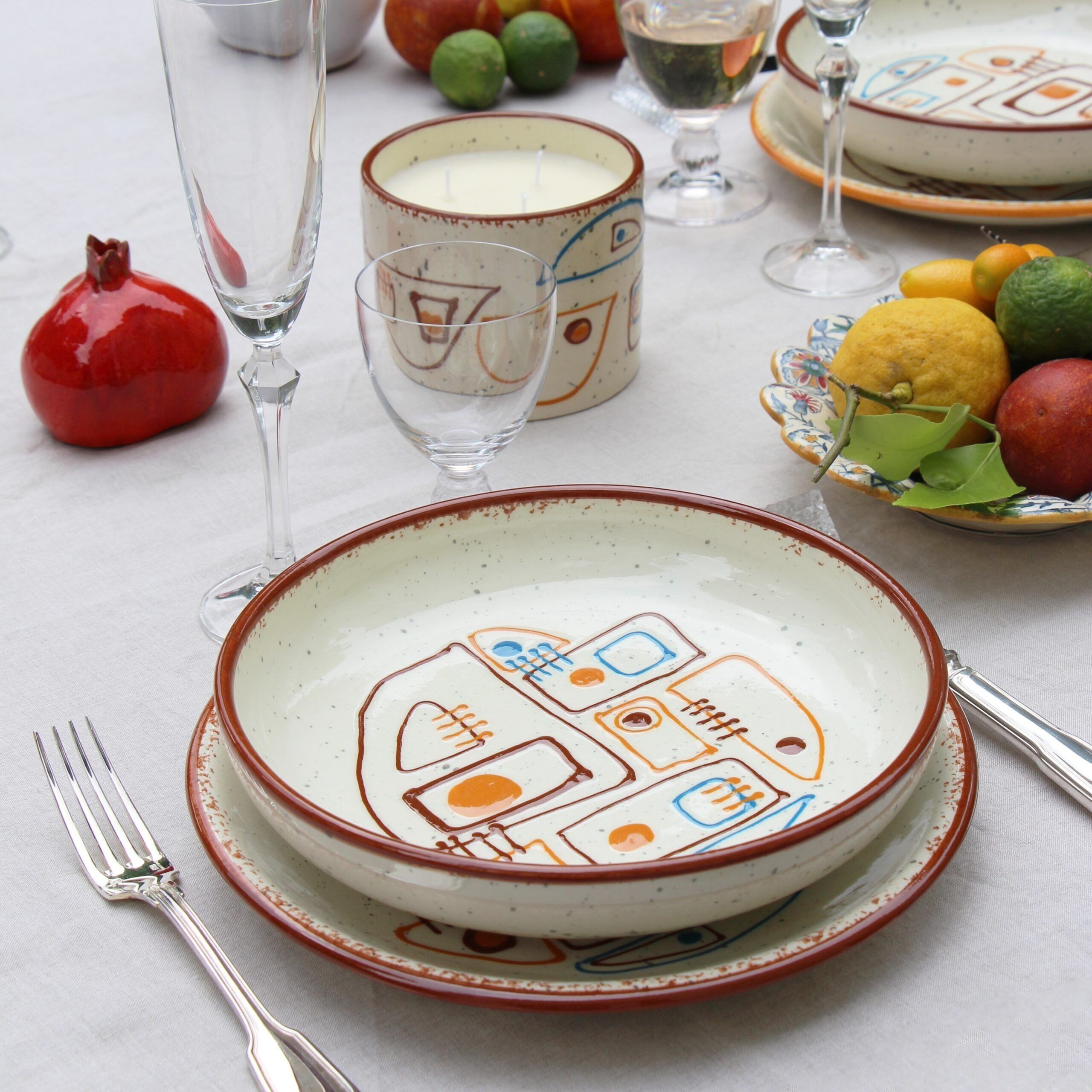 Piatto fondo 〰️ Insalatiera per bambini Paros Terracotta