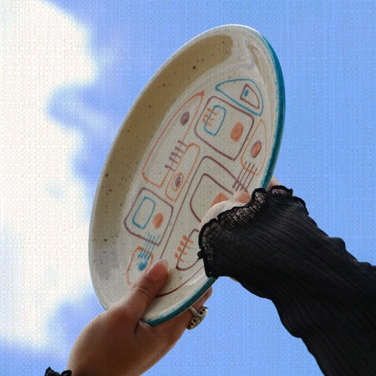 Piatto piano Paros 〰️ Blu