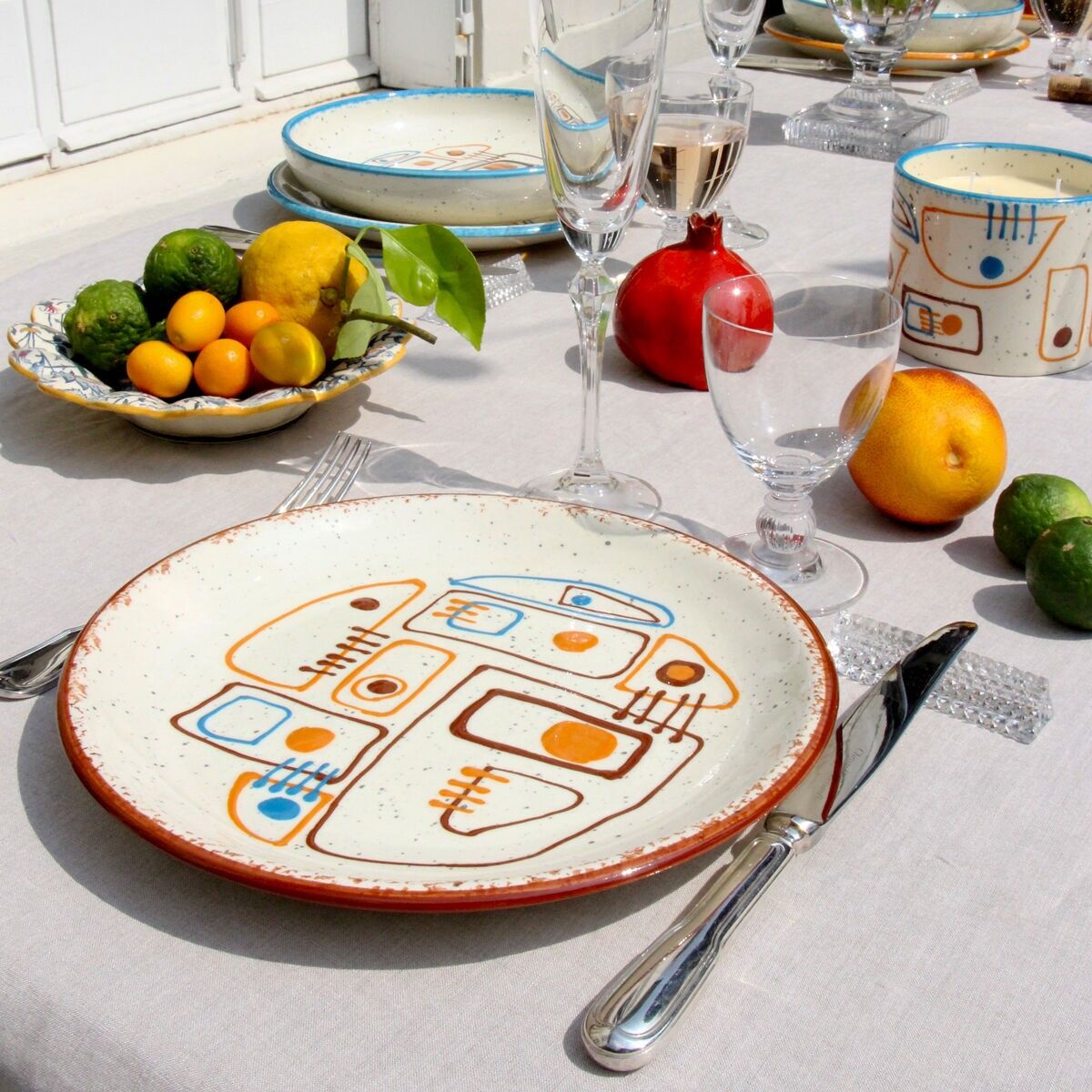 Piatto piano Paros 〰️ Terracotta