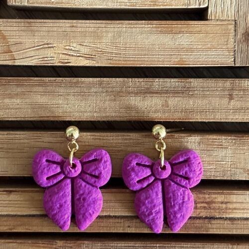 Nelly - bow earrings - polymer clay - Pesto Jewels