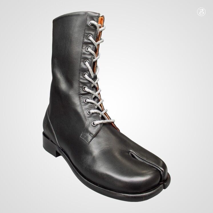 Tabi-Stiefel – schwarzes Leder – Modell AMSTERDAM BAROCK