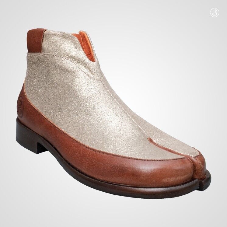 Tabi chaussures - cuir Irisé et cognac - modèle TOKYO BAROCK