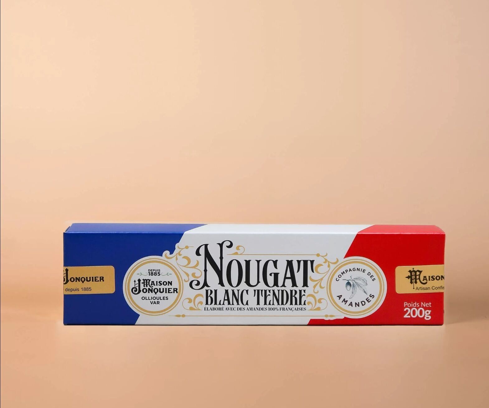 Turrón blanco suave 200 g de almendras francesas