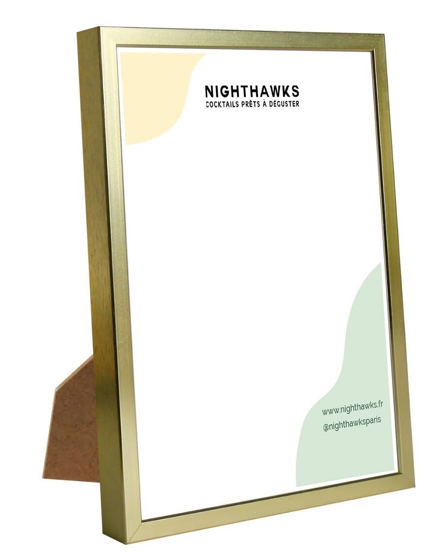 Gold frame for cocktail menu