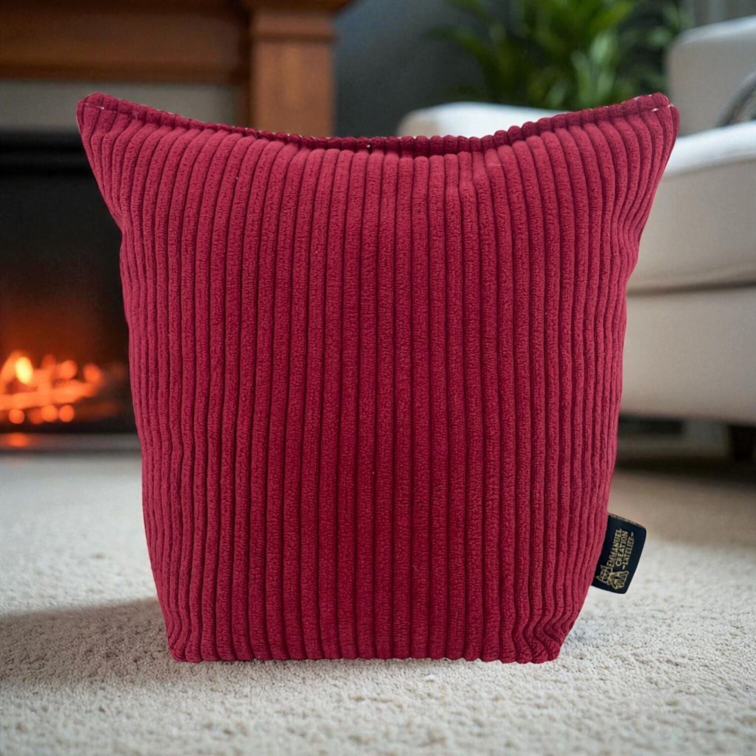 Bag stopper, "Corded Velvet" burgundy