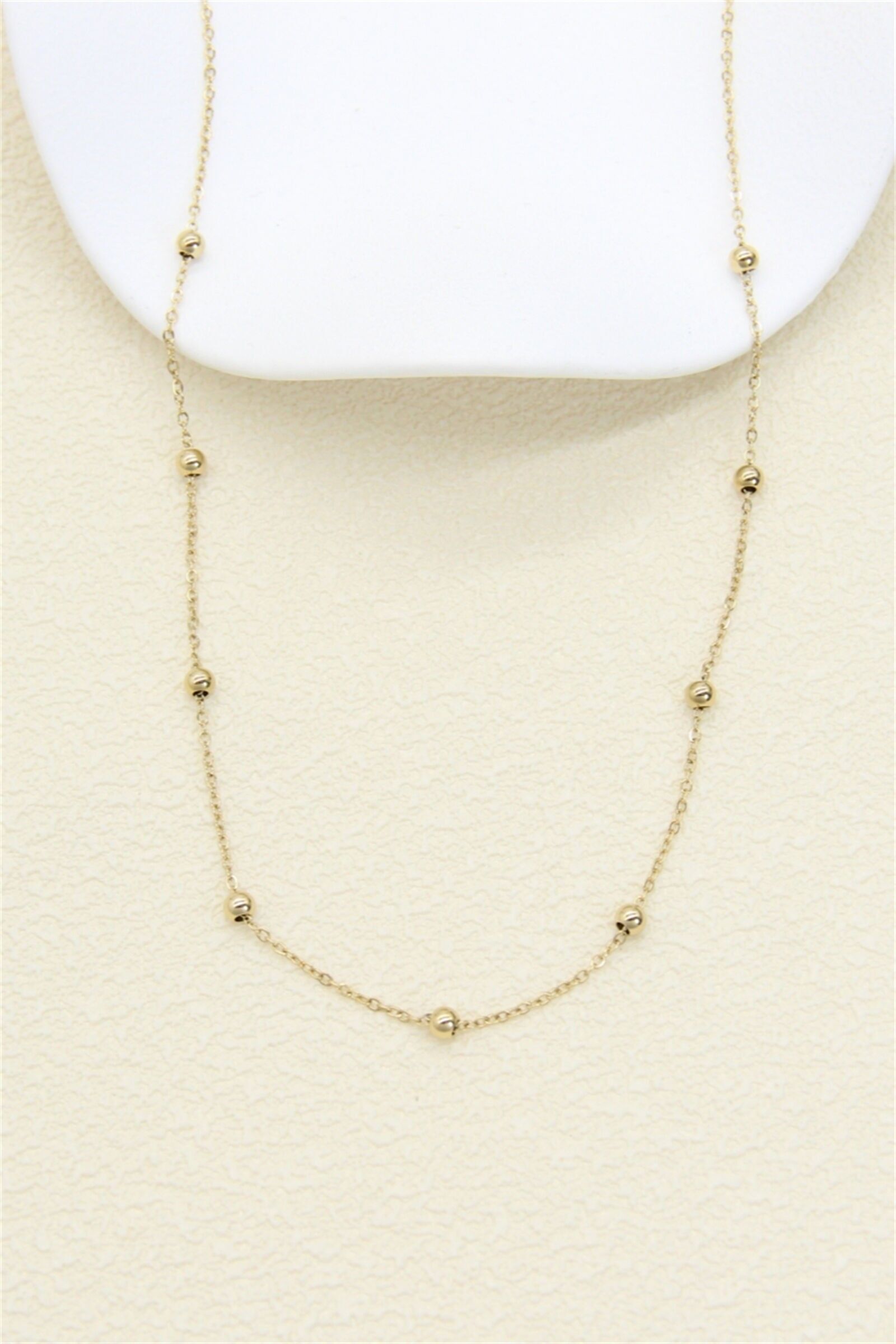 Minimalistische goldene Perlenkette – Edelstahl