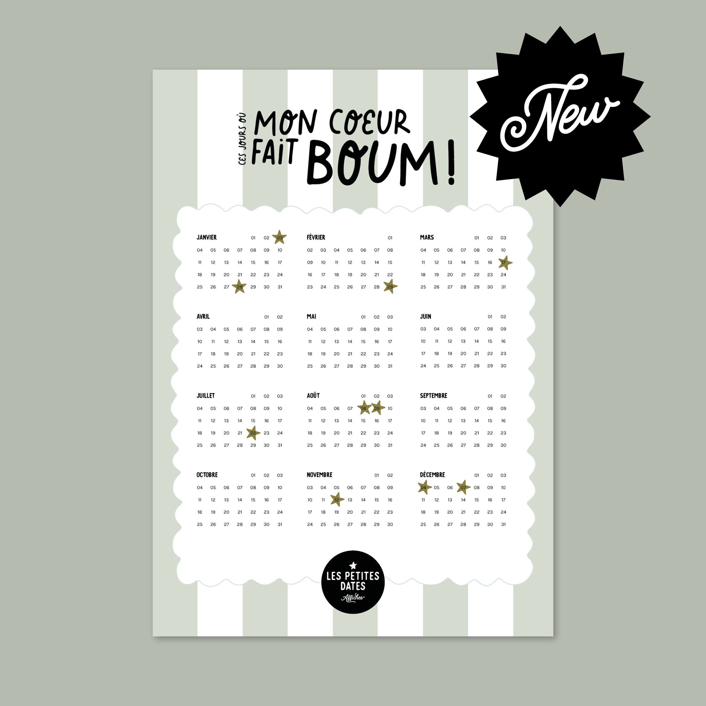 Mein Herz schlägt höher – Kalender mit Streifen