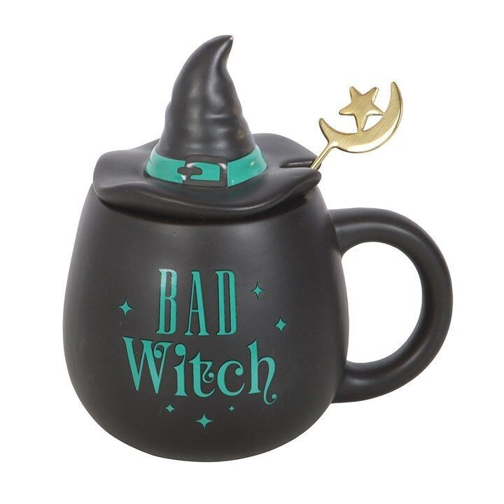 Tazza con coperchio e cucchiaio "Bad Witch"