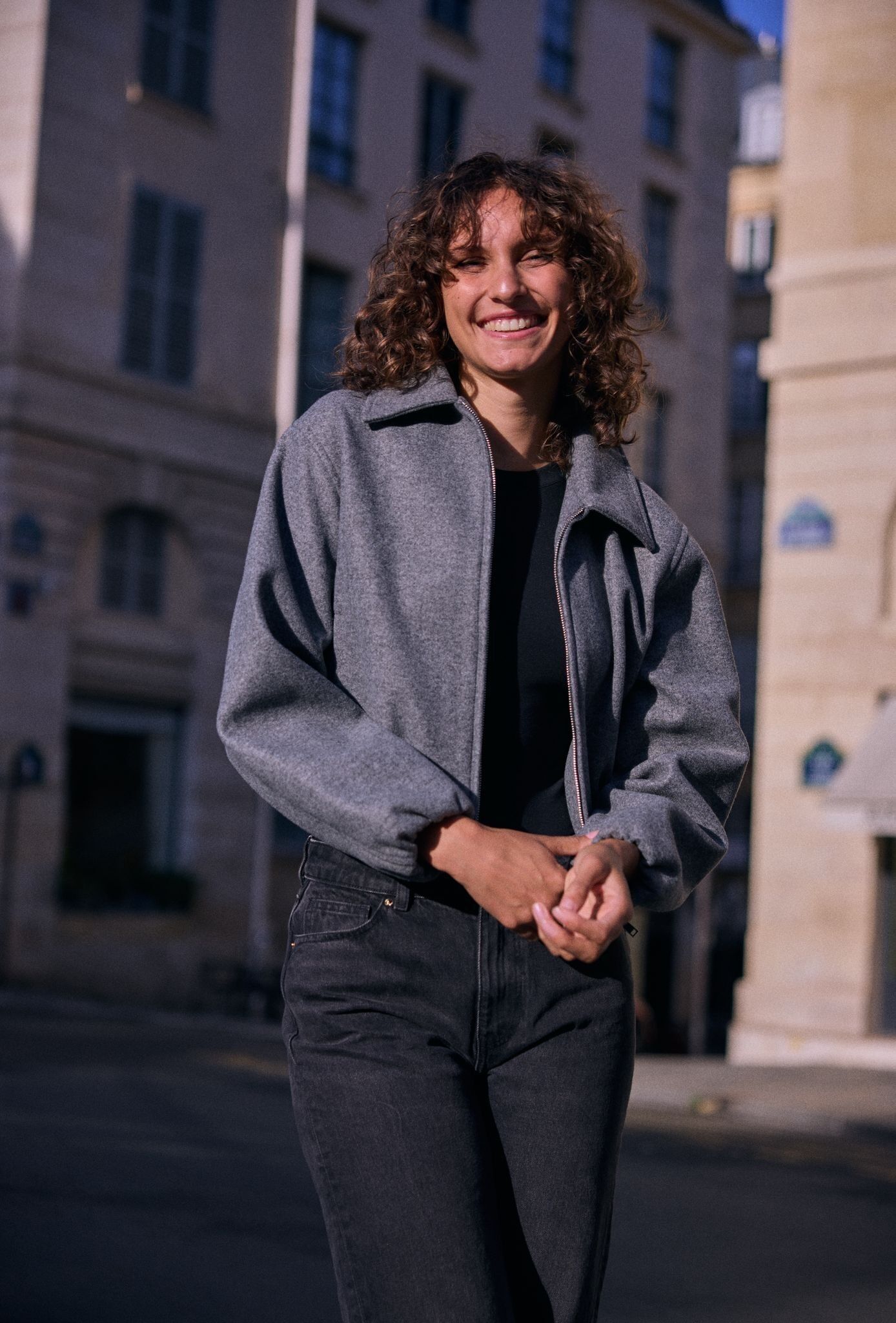 Giubbotto bomber in lana