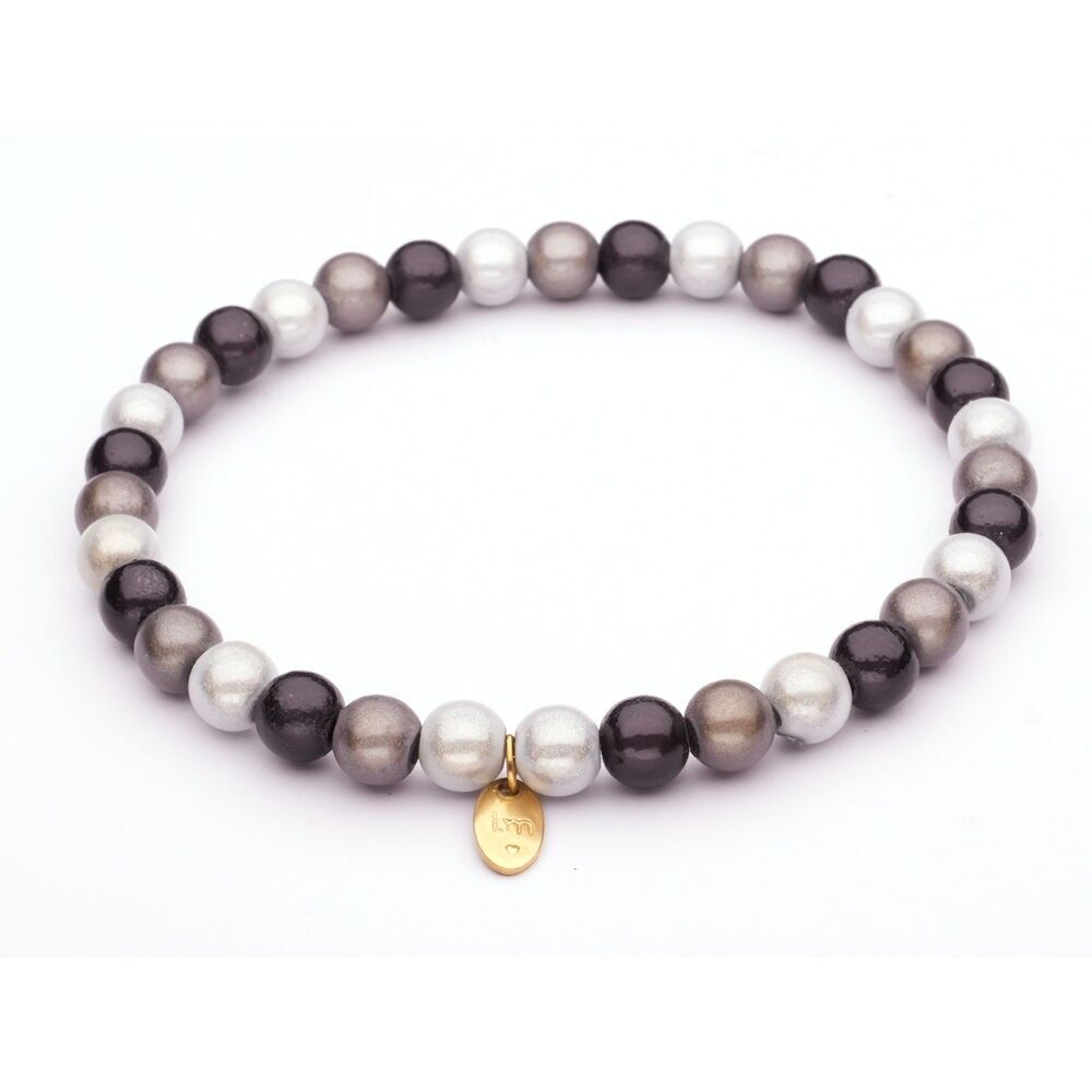 Bracciale LizzyMae Galaxy Pearl grigio + nero + bianco
