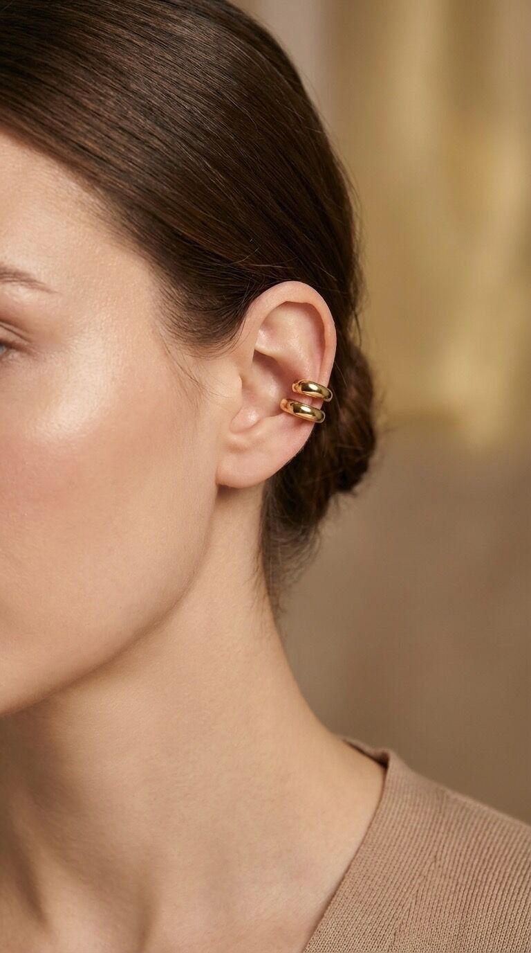 124AQ535 Earcuff in acciaio inossidabile