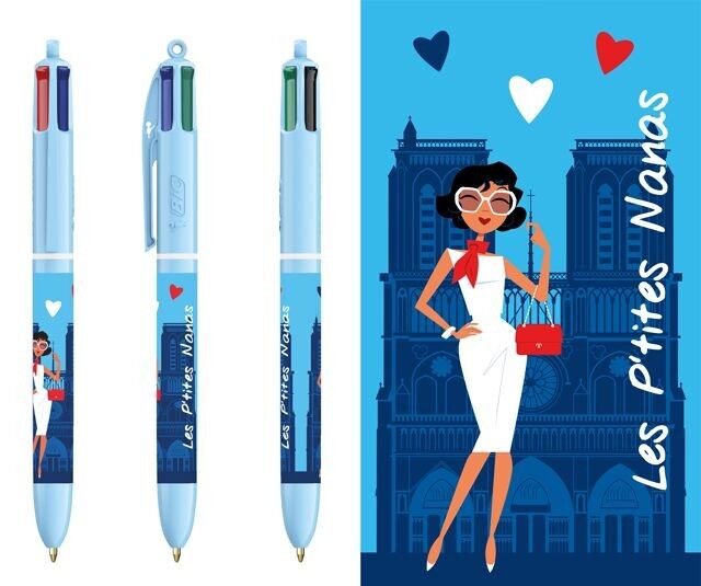 Bic 4 Farben „Die kleinen Mädchen in Paris“ – Weißes Kleid