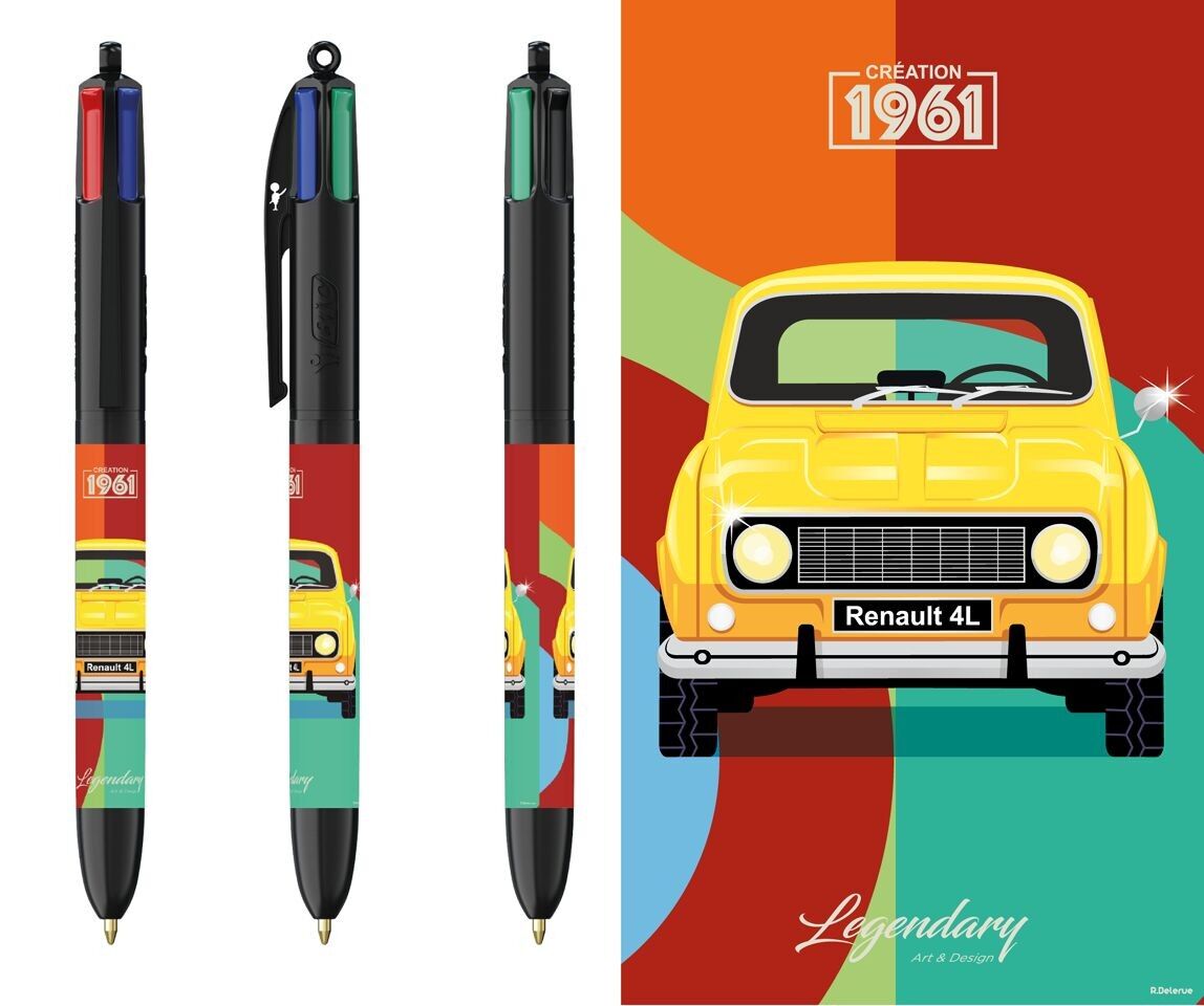 Bic 4 couleurs "Renault 4L Jaune"