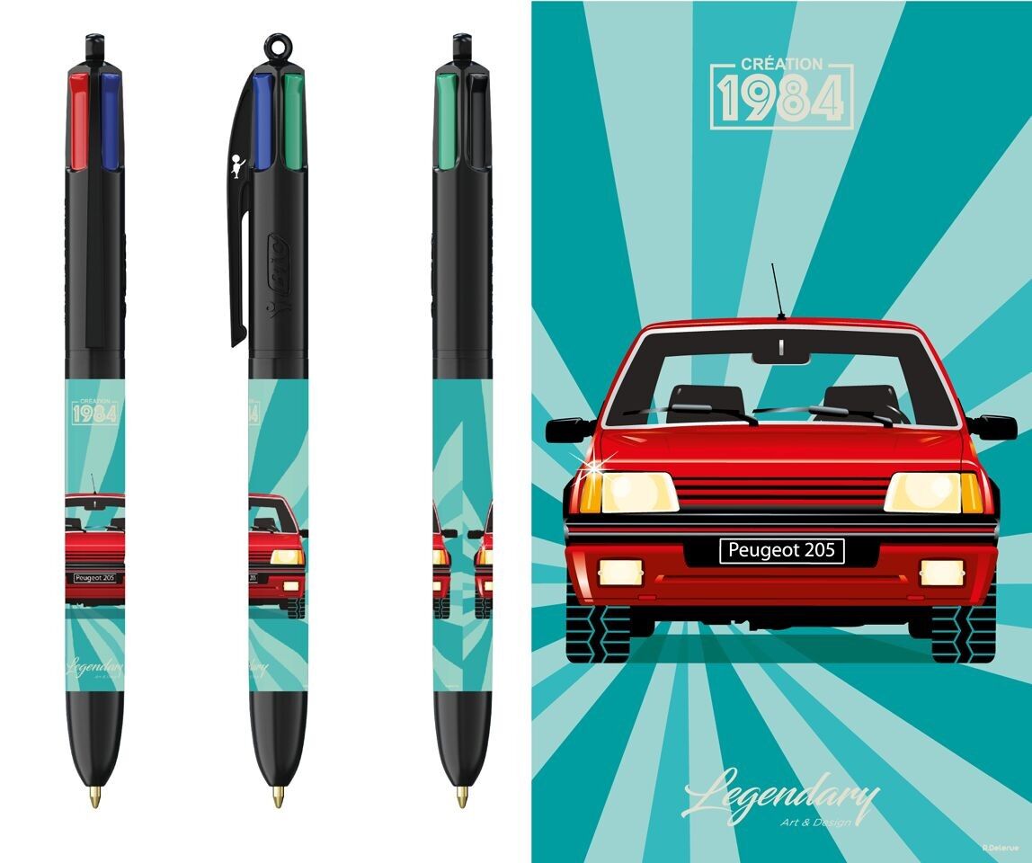 Bic 4 couleurs "Peugeot 205 GTI"