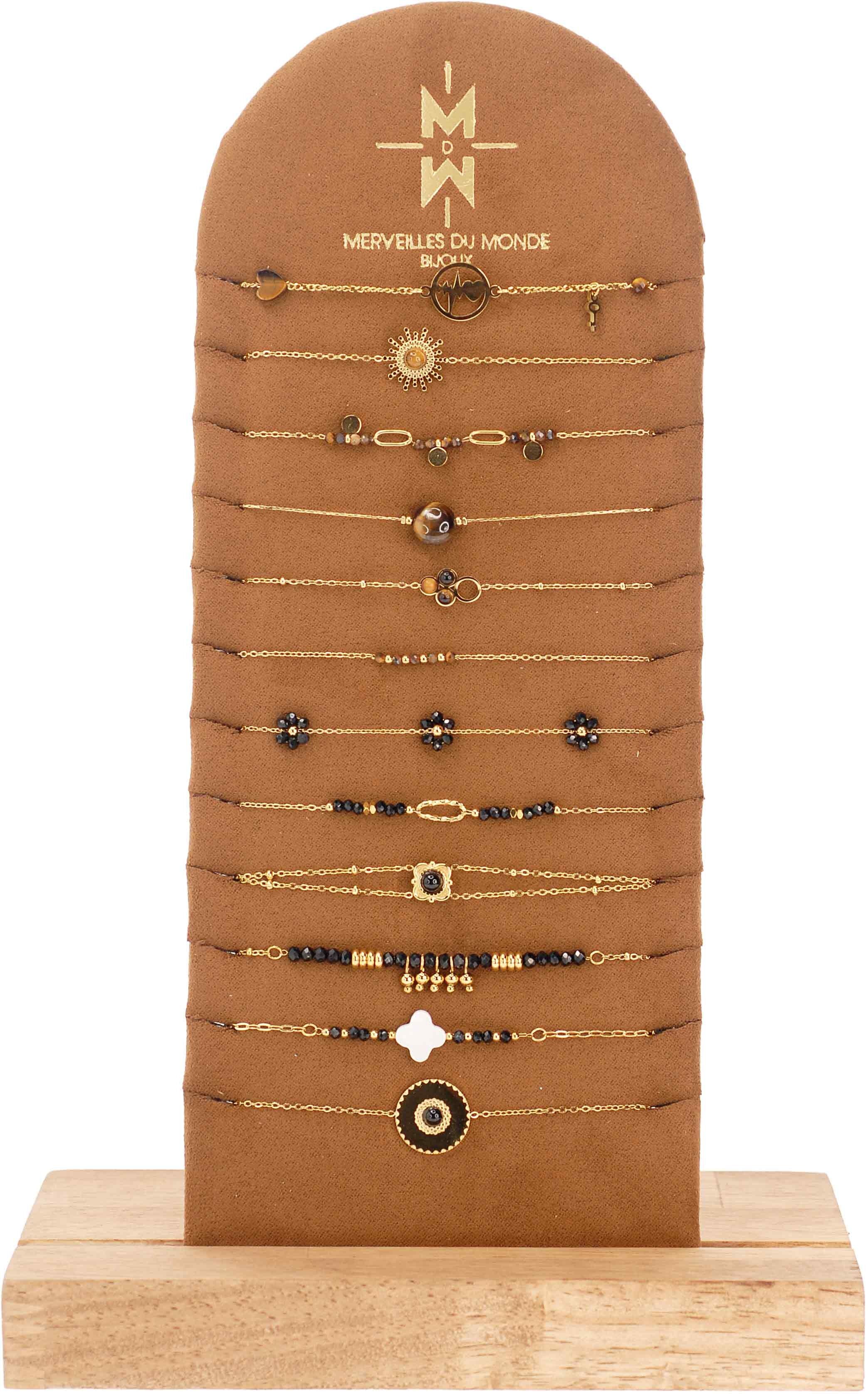 Set di 12 collane e 12 bracciali in acciaio inossidabile e pietre naturali