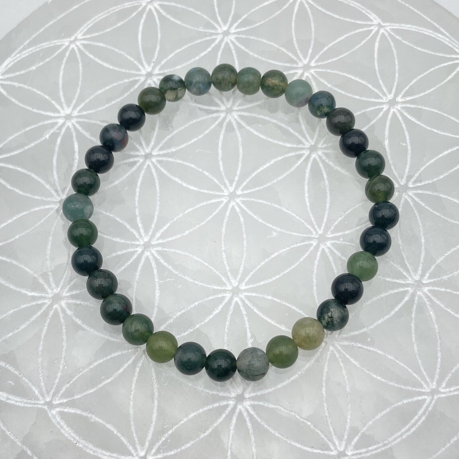 Armband - Moosachat (6 mm)