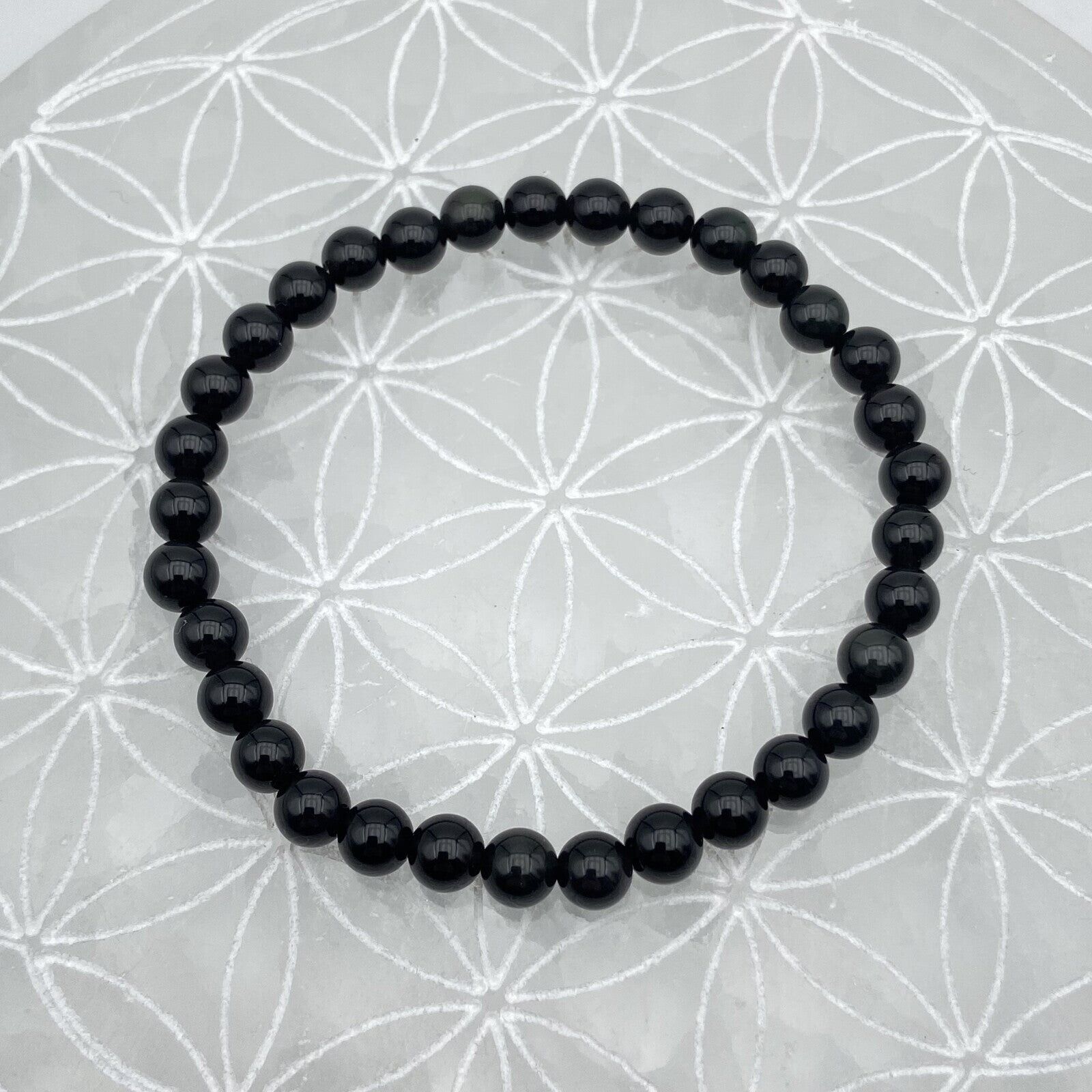 Bracelet - Obsidienne Noire (6 mm)