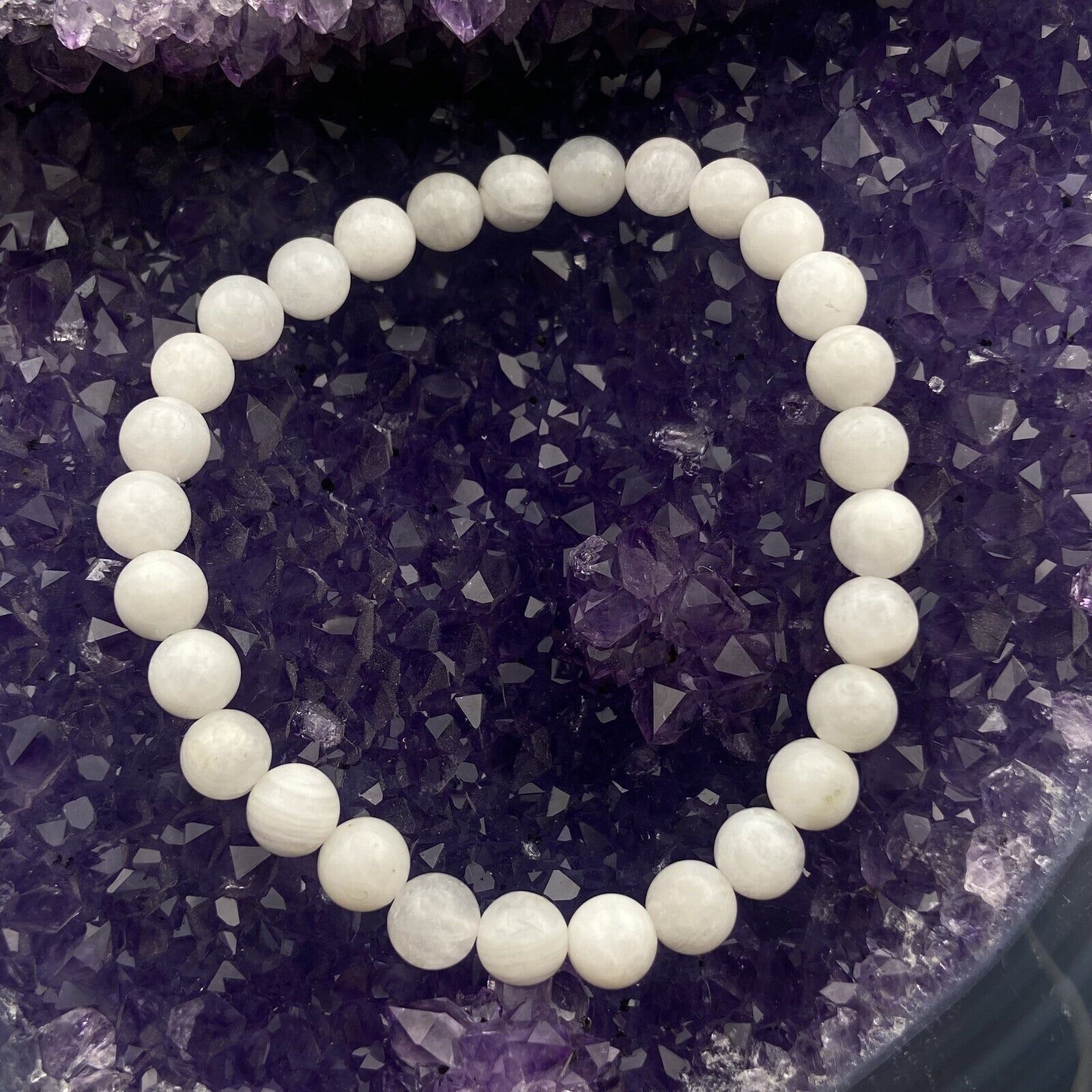 Armband – Undurchsichtiger Mondstein (6 mm)