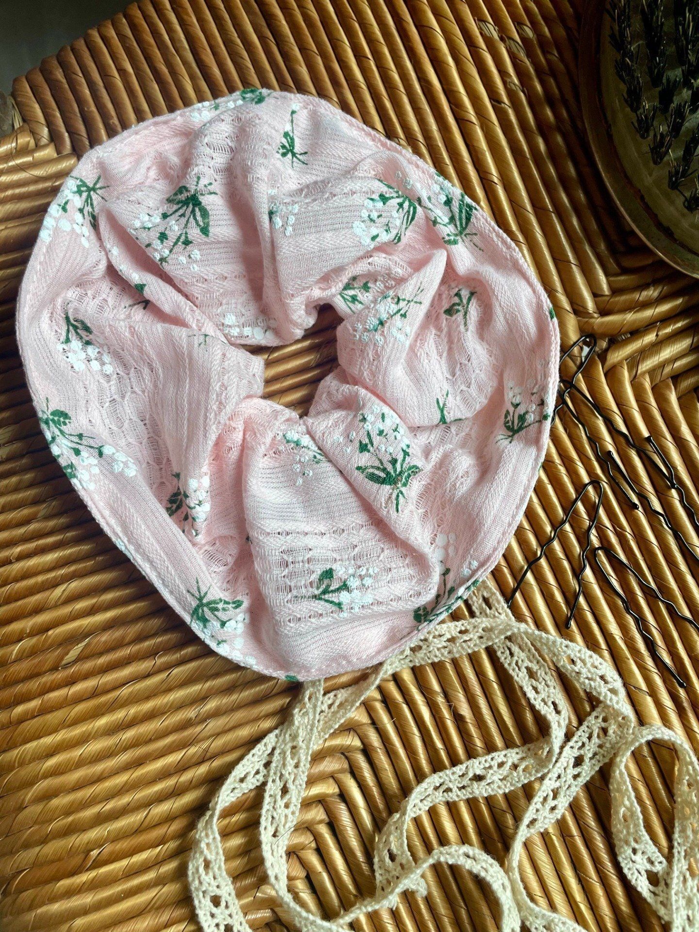 Pink Lily of the Valley Scrunchie