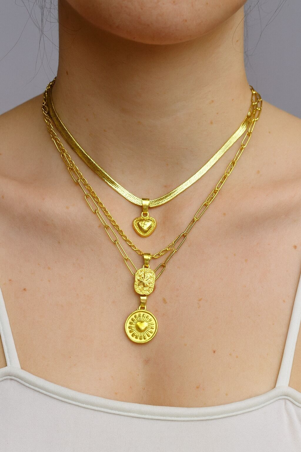 Set minimalista di 3 collane