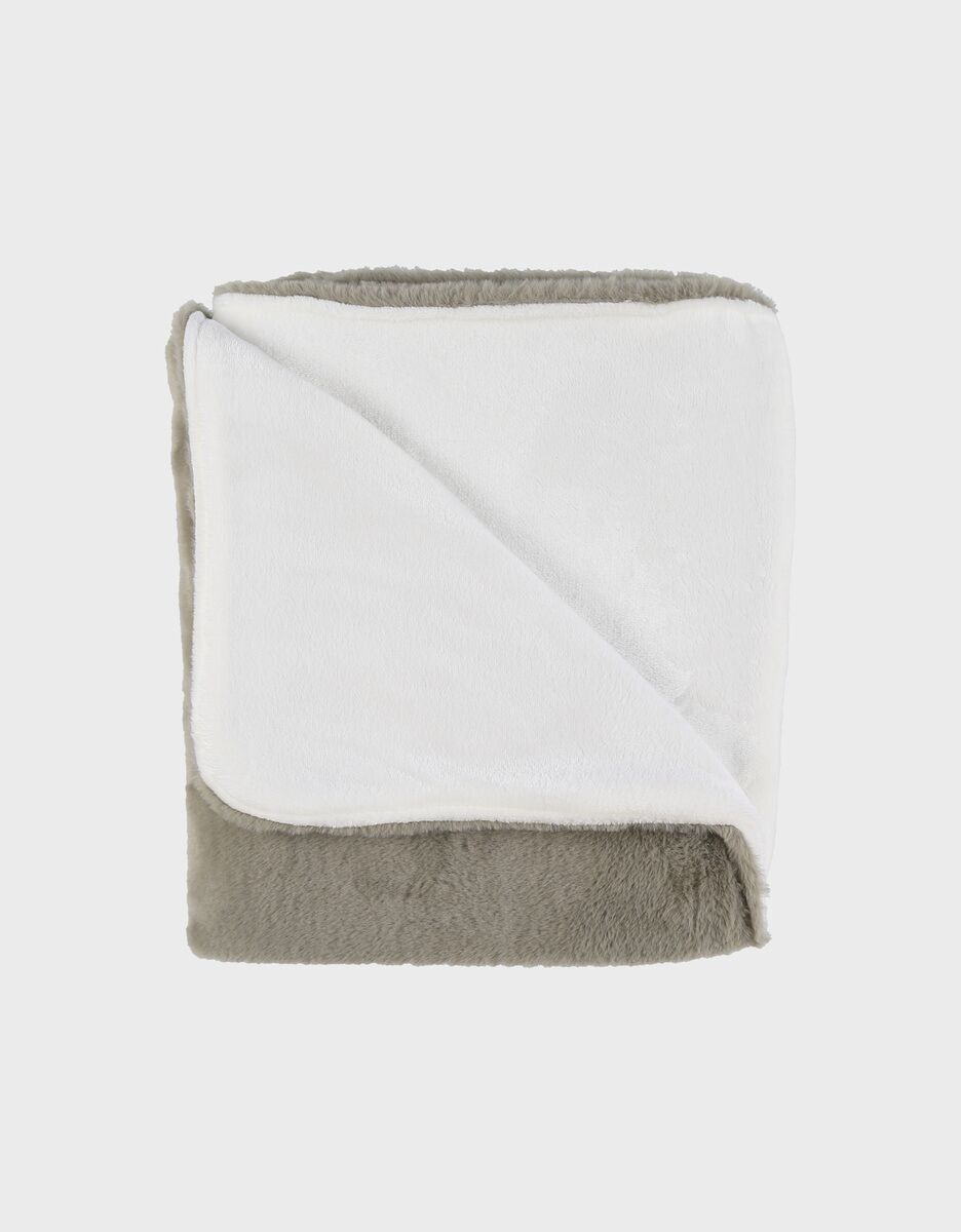 M&M25 Quilted Blanket 140x200cm bunny hair, kaki