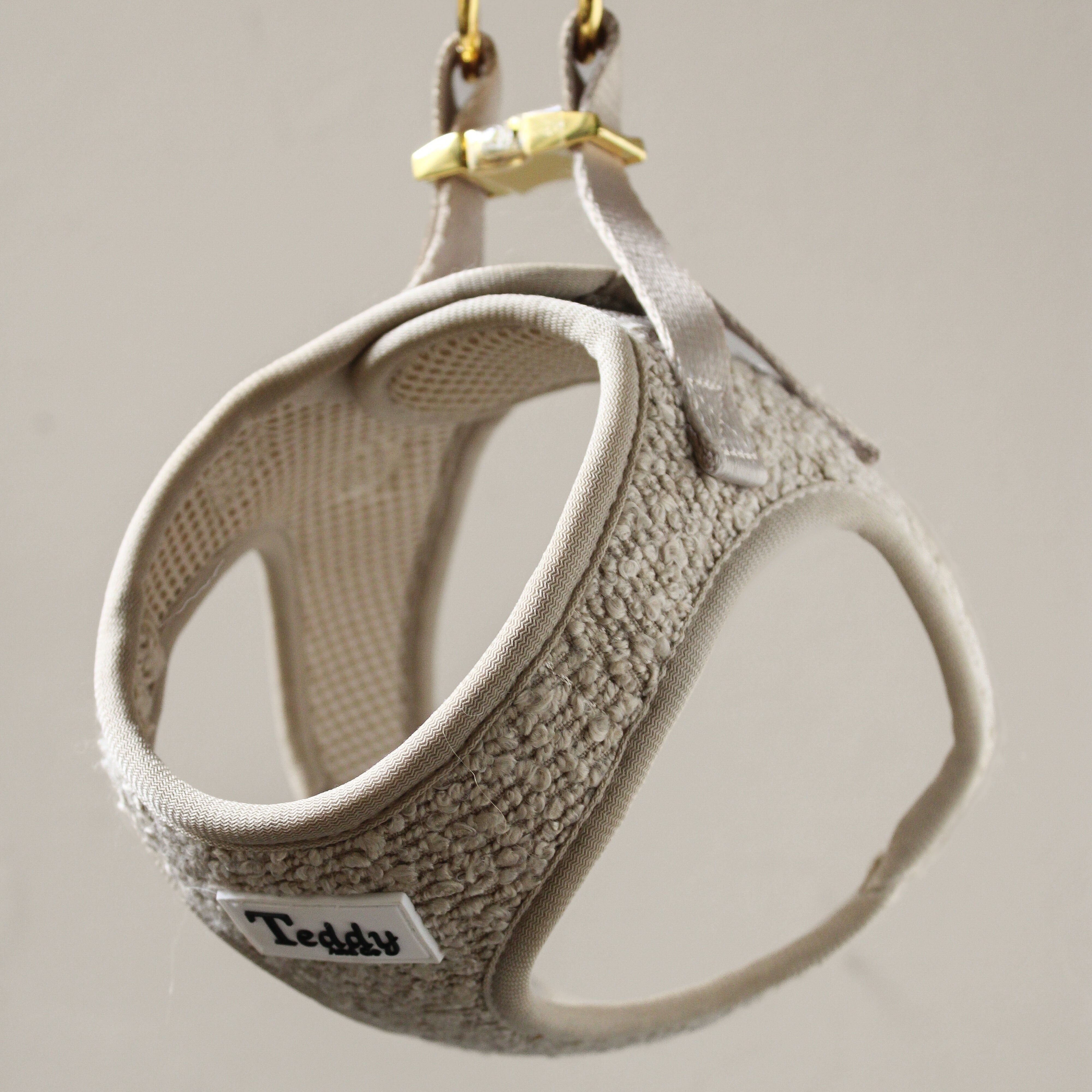 Arnés para perro de fácil ajuste, color nude, fácil de poner | Tela de rizo