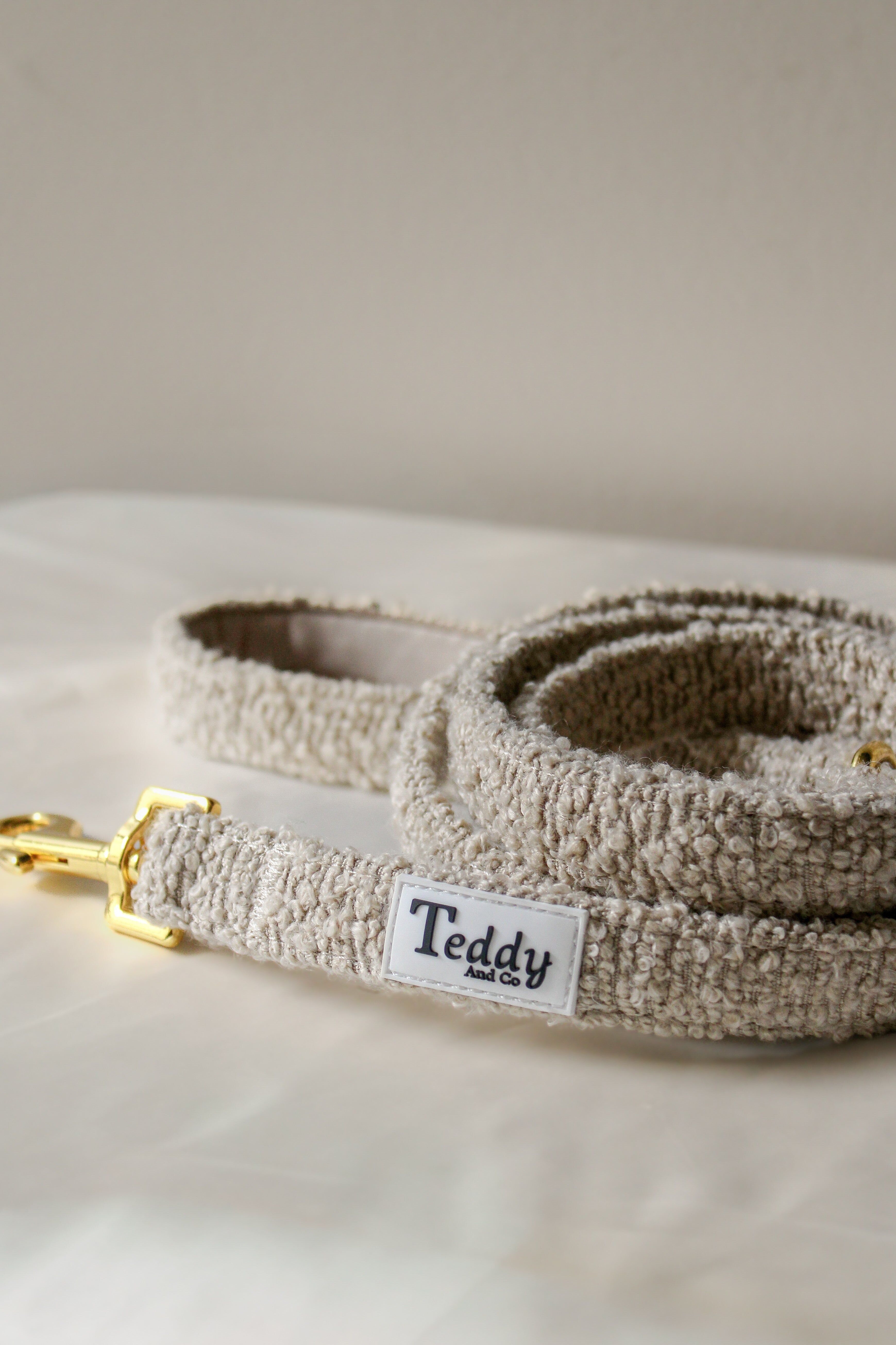 Correa para perro color nude | Tela de rizo