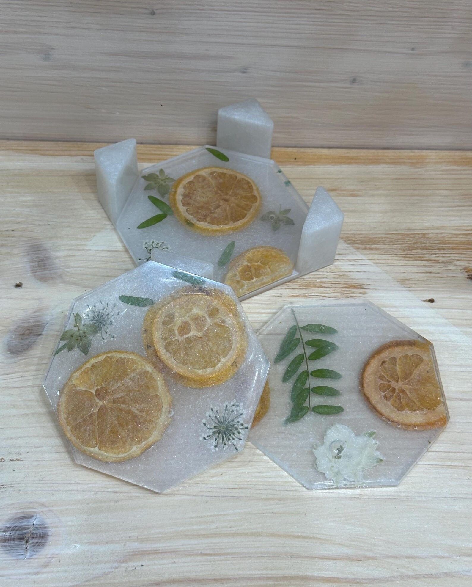 Set handgefertigter Untersetzer